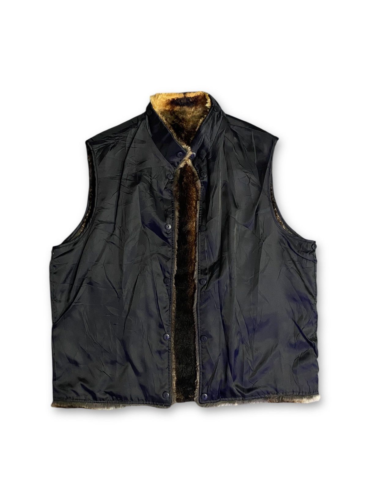 Japanese Brand Reversible Harris Tone Faux Fur Vest Vintage Y2K Luxury Size US L / EU 52-54 / 3 - 5 Thumbnail