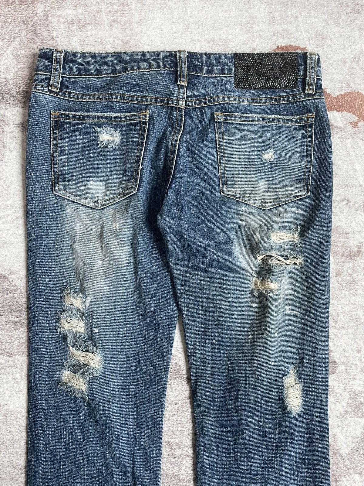 Japanese Brand Vintage Y2K Vence Thrashed Flare Denim Pants Size US 30 / EU 46 - 5 Thumbnail