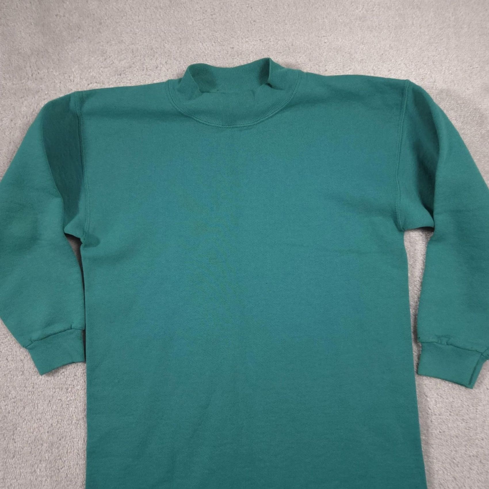 Vintage Riders Sweatshirt Womens XL Green Mock Neck Heavyweight Fleece Pullover Made USA Size XL / US 12-14 / IT 48-50 - 3 Thumbnail