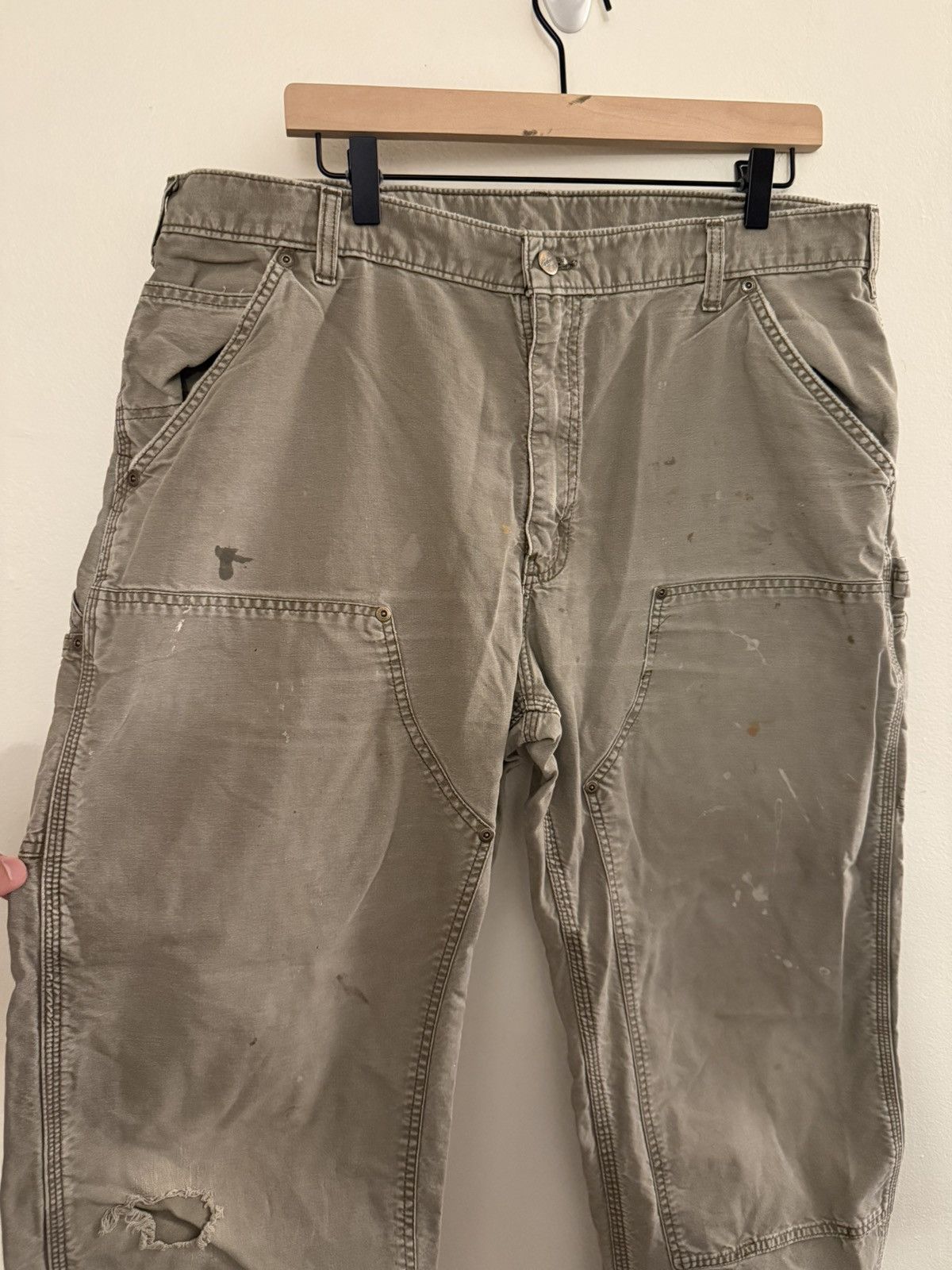 Carhartt Vintage Faded Carhartt Double Knee Olive 4gseller Size US 36 / EU 52 - 2 Thumbnail