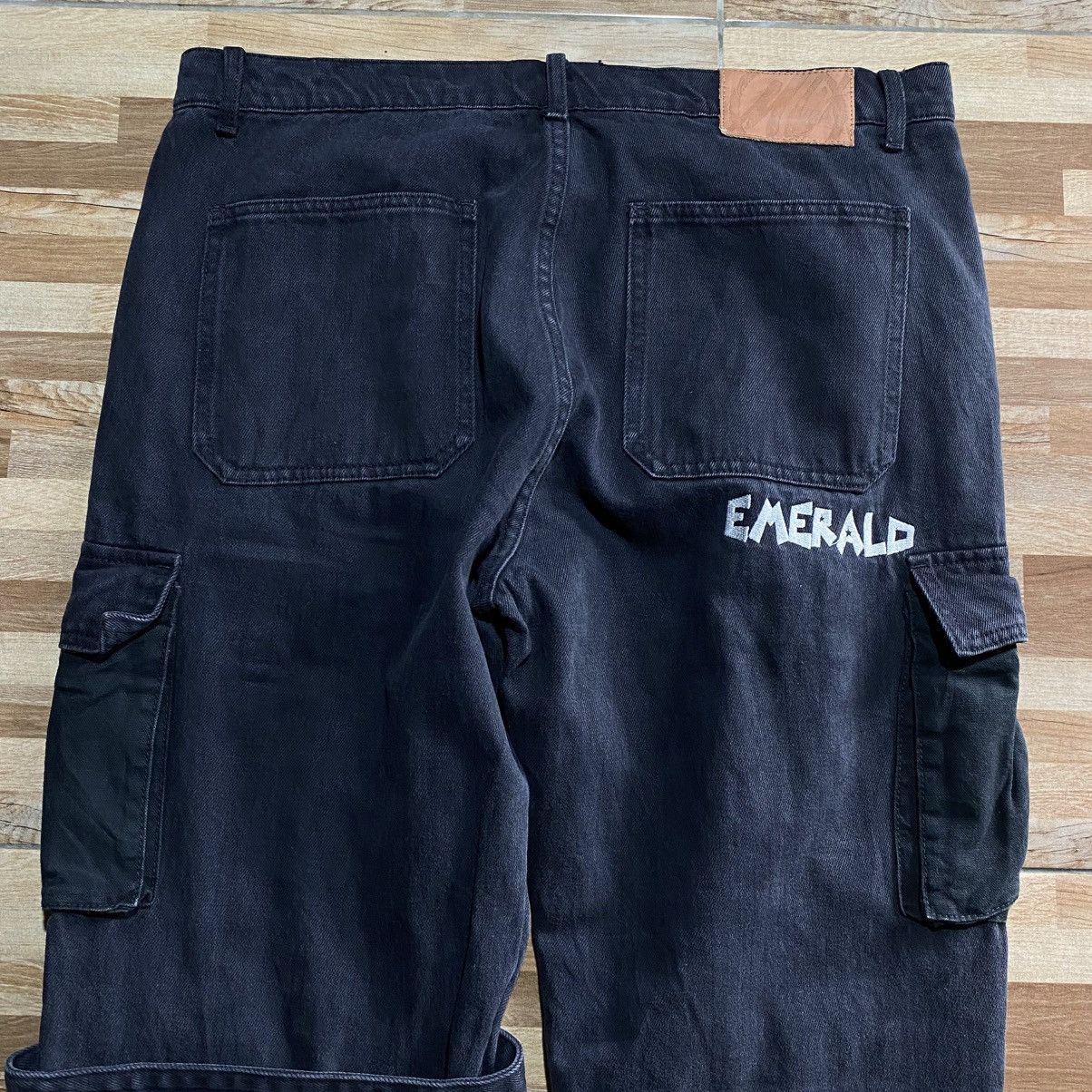 If Six Was Nine Maison Emerald Loose Washead Stitching Denim Pants Size US 36 / EU 52 - 4 Thumbnail
