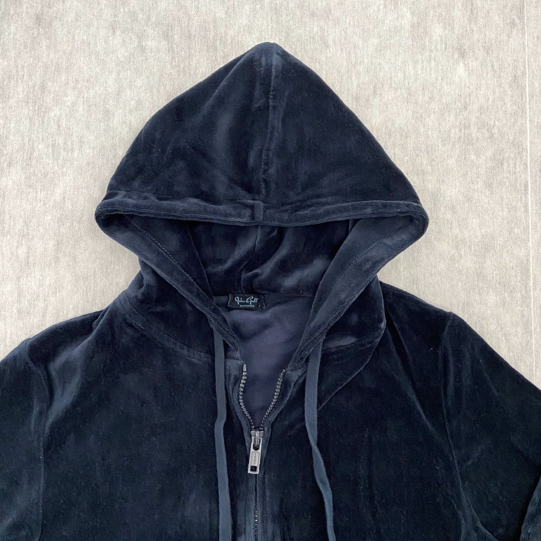 Brandy Melville Brandy Melville John Galt Sweater Womens One Size OS Blue Velour Full Zip Hoodie Brand Vintage No Size ONE SIZE - 4 Thumbnail