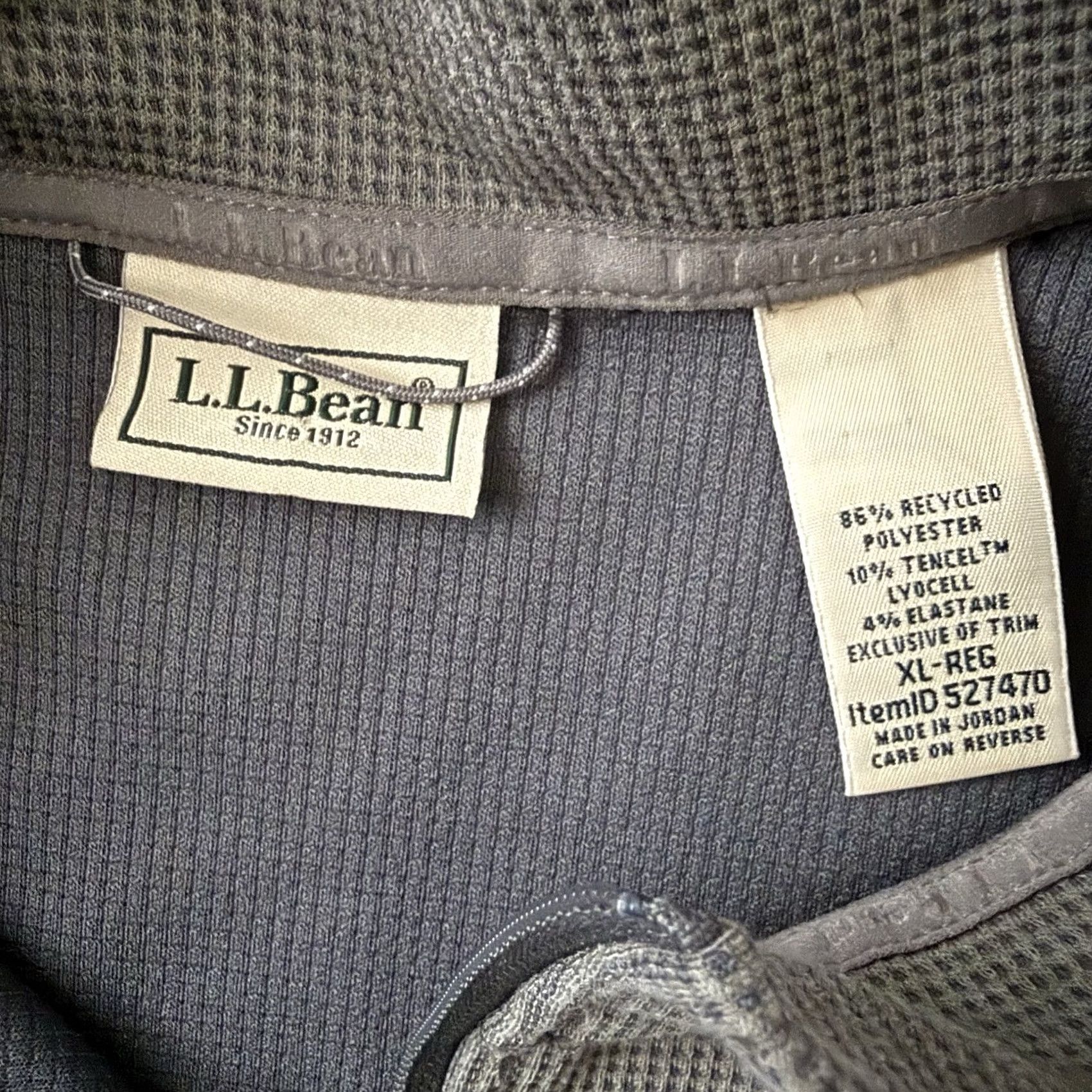 Vintage LL Bean Mountainside Mens XL Gray 1/4 Zip Pullover Micro Waffle Casual Outdoor Size US XL / EU 56 / 4 - 2 Thumbnail