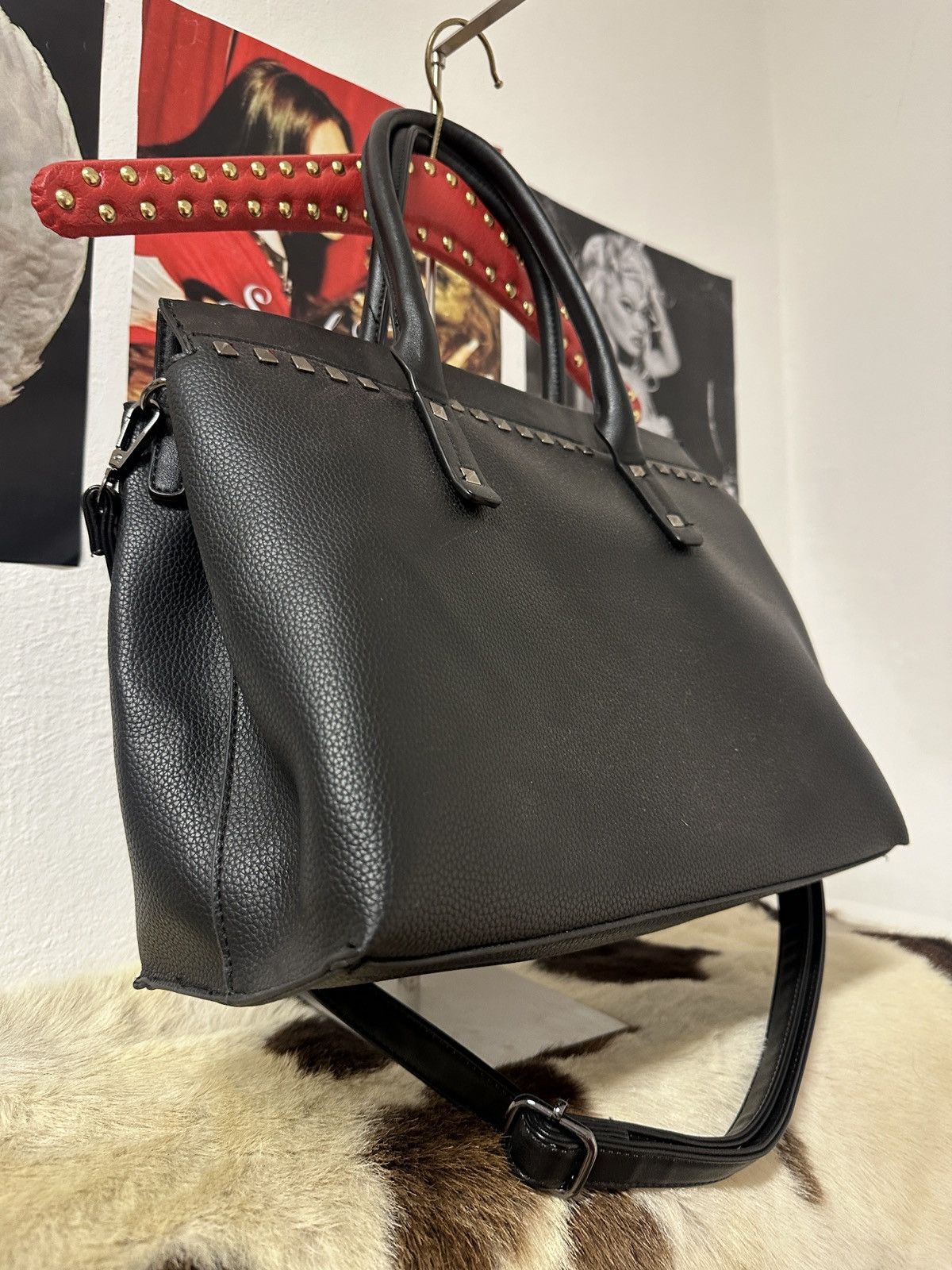 Vintage Vintage leatherette black shoulder bag Size ONE SIZE - 6 Thumbnail