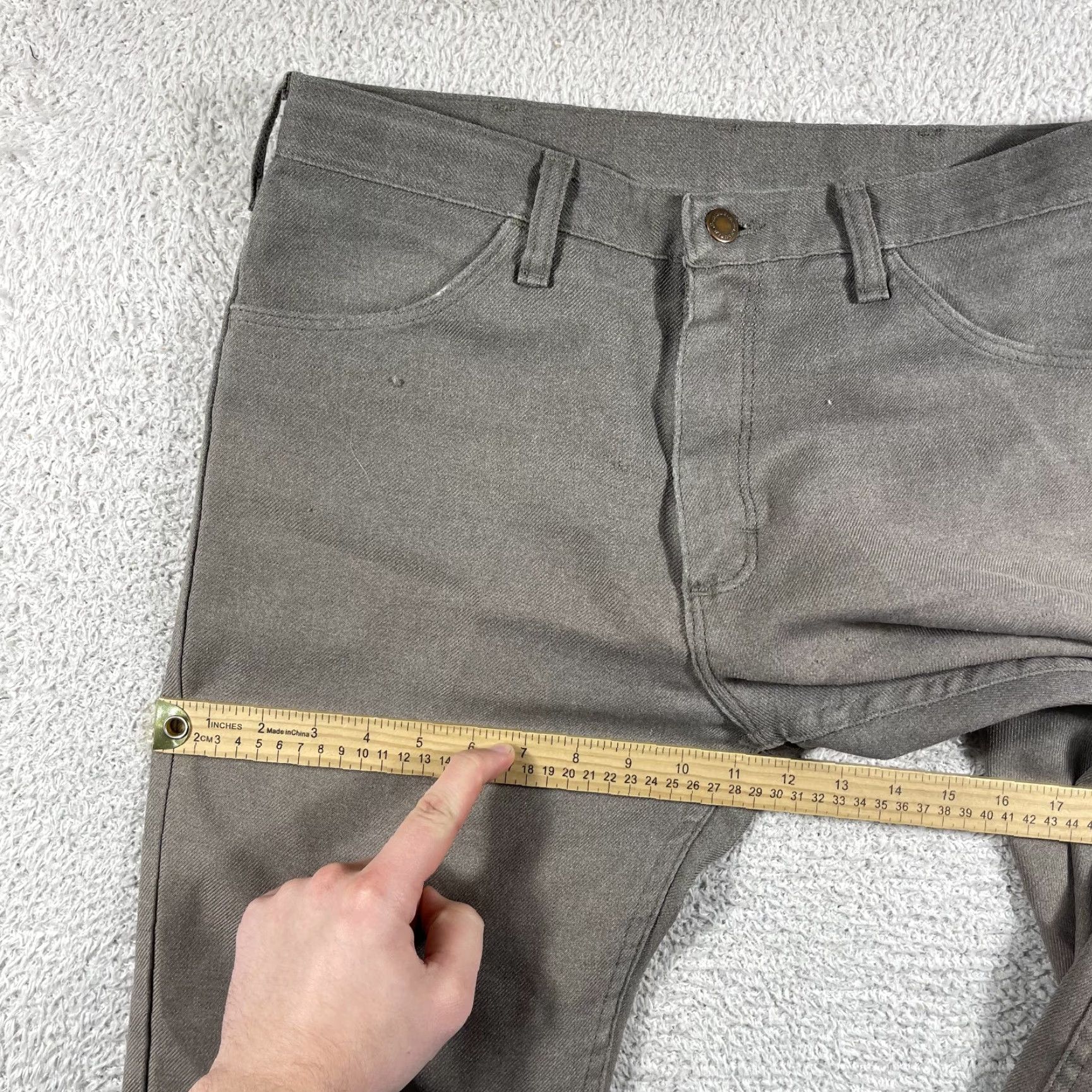 Wrangler VINTAGE Wrangler Dress Jeans Mens 32x29 Beige Brown Polyester Bootcut USA Cowboy Jeans Mens 32x29 Brown Beige Polyester Bootcut Cowboy Wrangler Size US 32 / EU 48 - 7 Thumbnail