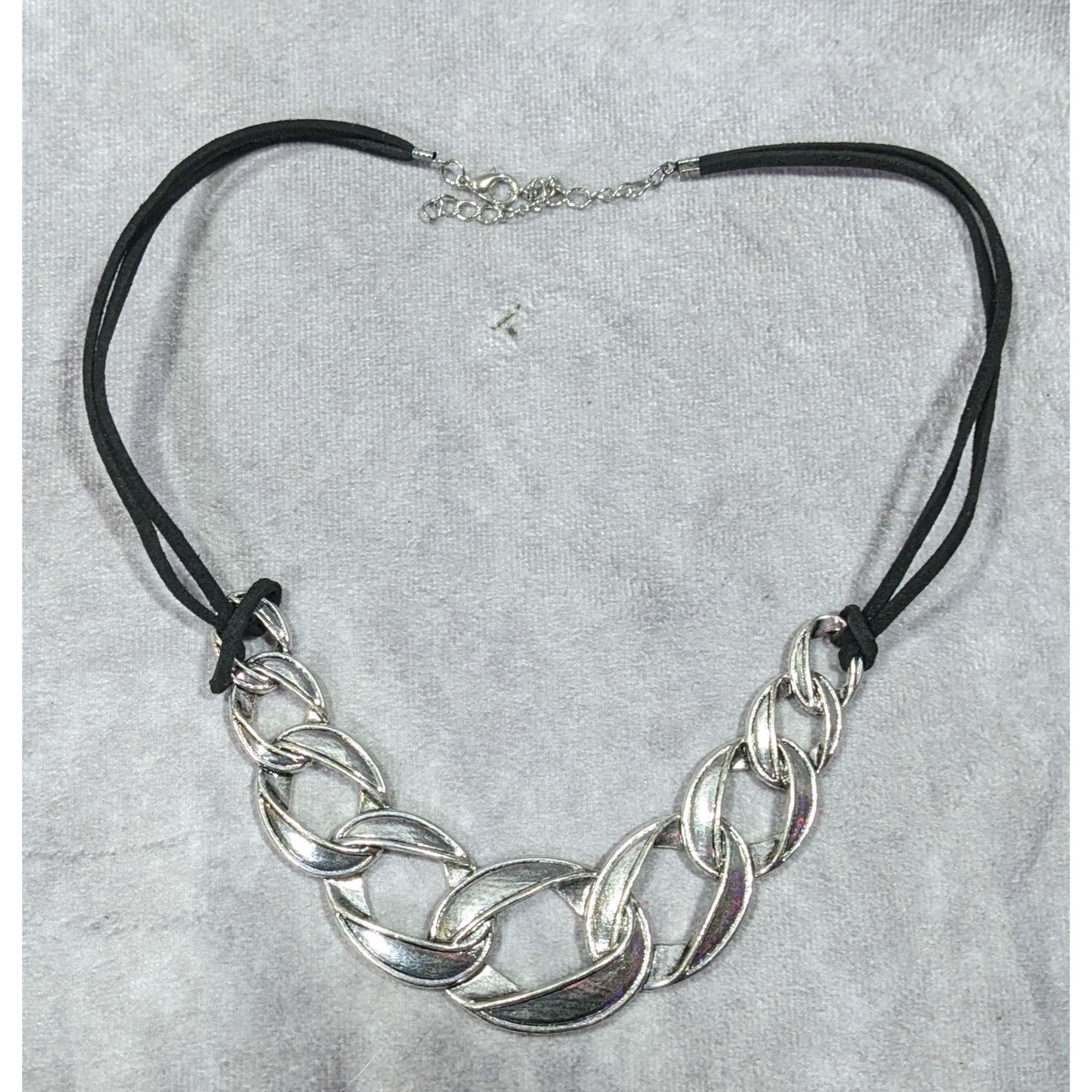 Other Streetwear Glam Chunky Faux Chain Necklace With Faux Suede C Size ONE SIZE - 8 Thumbnail