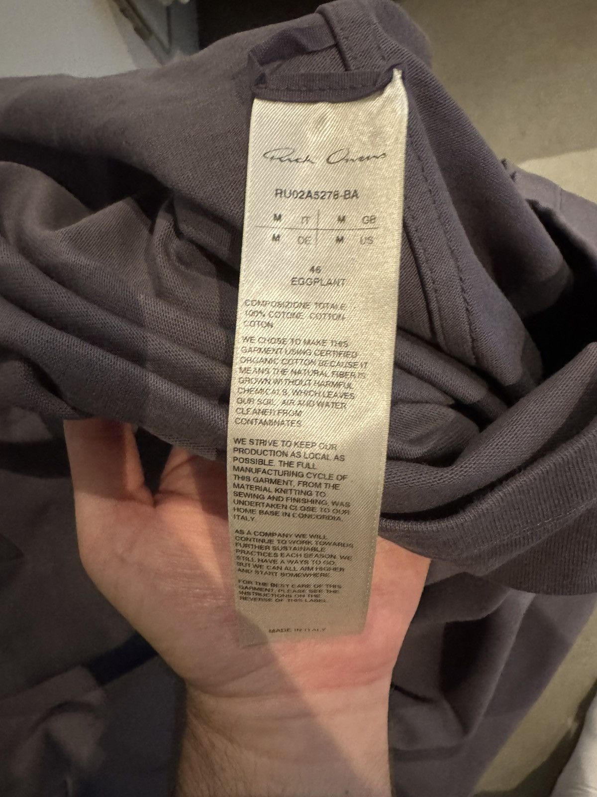 Rick Owens Rick Owens lavender purple long sleeve FW21 (size M/46) Size US M / EU 48-50 / 2 - 10 Thumbnail