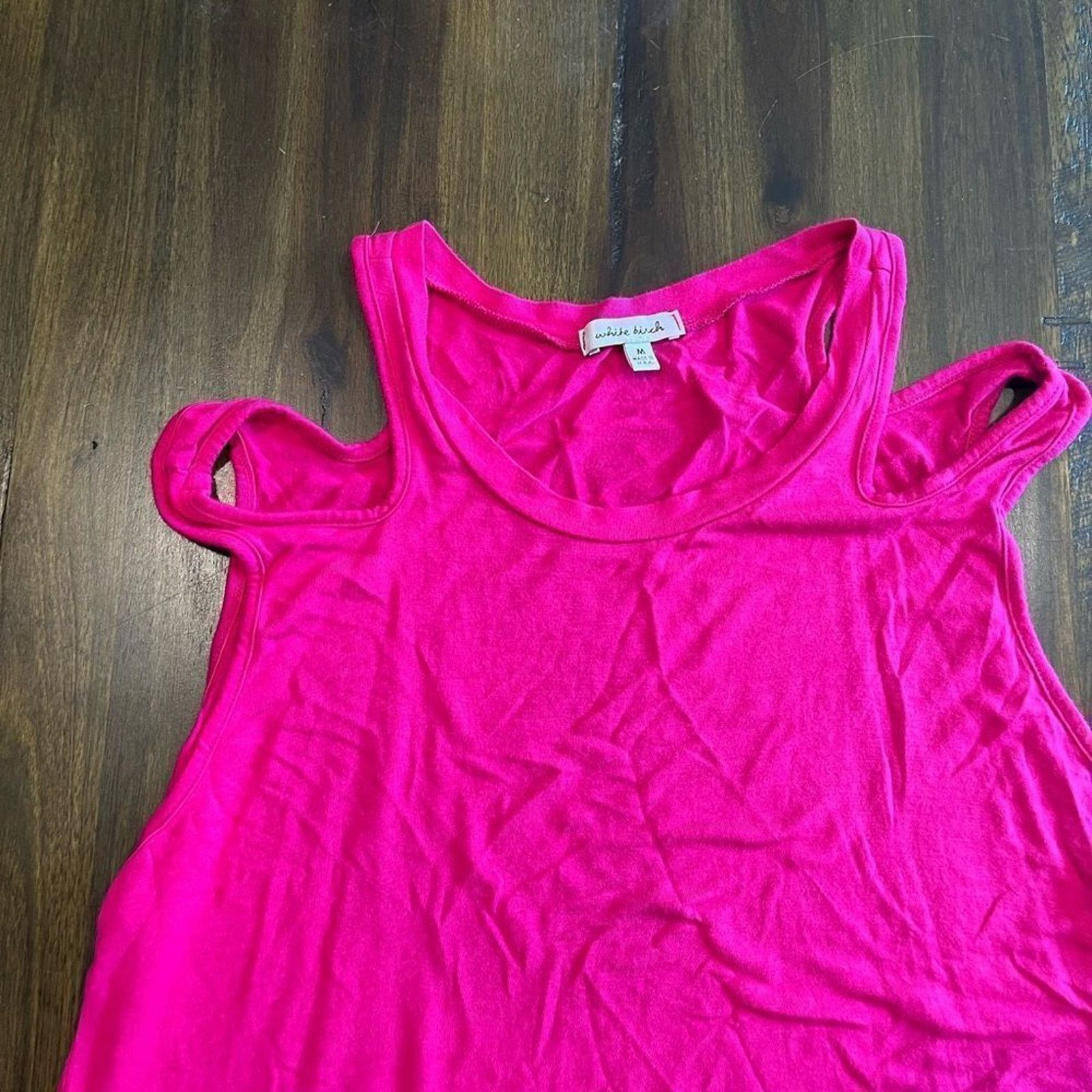 Vintage White Birch Hot Pink Sleeveless Cold Shoulder Blouse Size M Size M / US 6-8 / IT 42-44 - 3 Thumbnail
