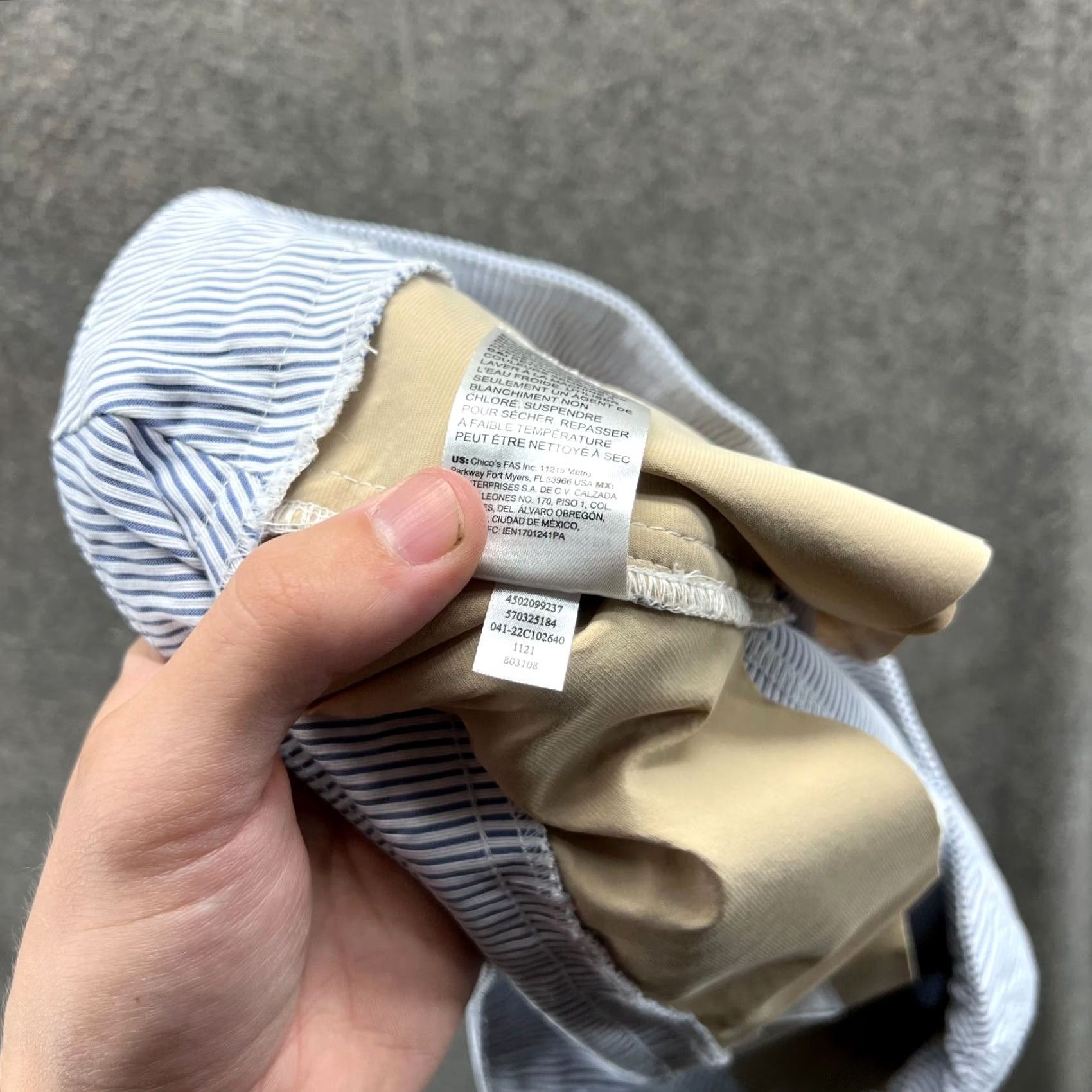 Vintage Chico's Dress Pants Womens 2R Flat Front Striped Nylon Blue White Preppy Casual Formal Pants Womens 2R Polo? Size 26" / US 2 / IT 38 - 3 Thumbnail