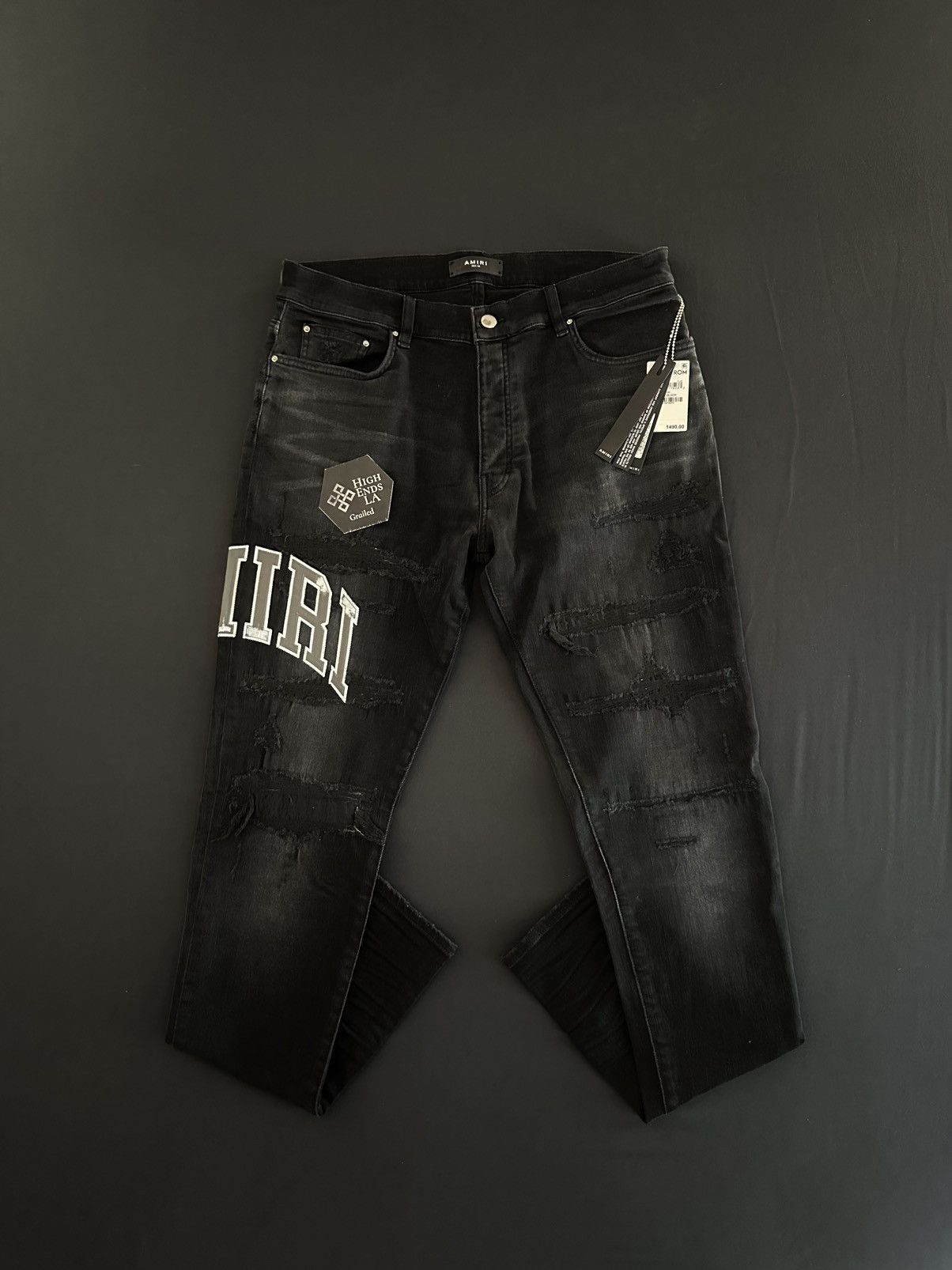 Amiri Amiri Varsity Logo Repair Skinny Jeans Size US 36 / EU 52 - 1 Thumbnail