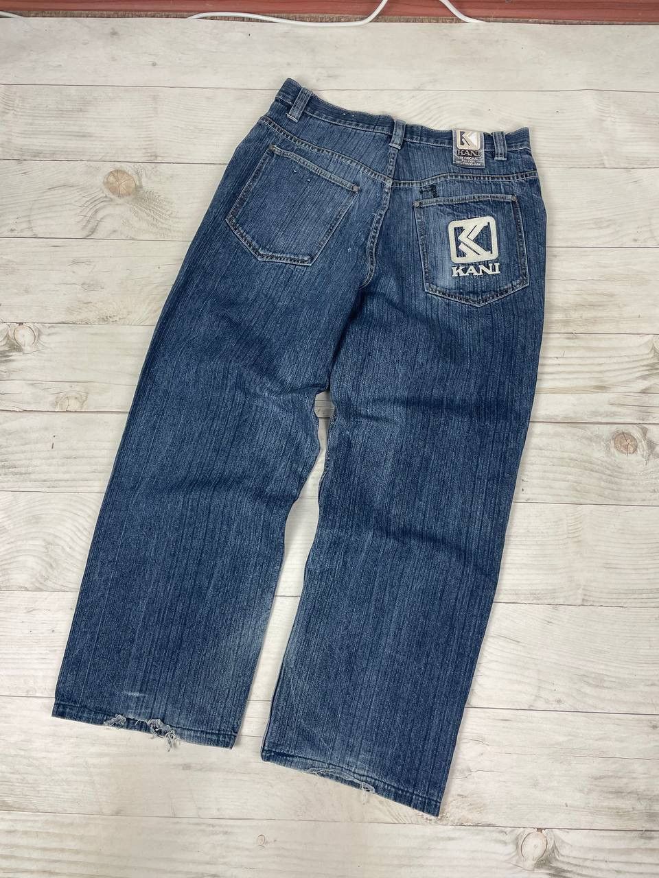 Vintage Karl Kani Denim Jeans 90s Baggy Rap Big Logo 2pac