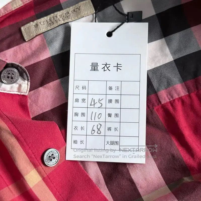 Burberry Burberry Red Cotton Men's Shirt. Size US M / EU 48-50 / 2 - 8 Thumbnail