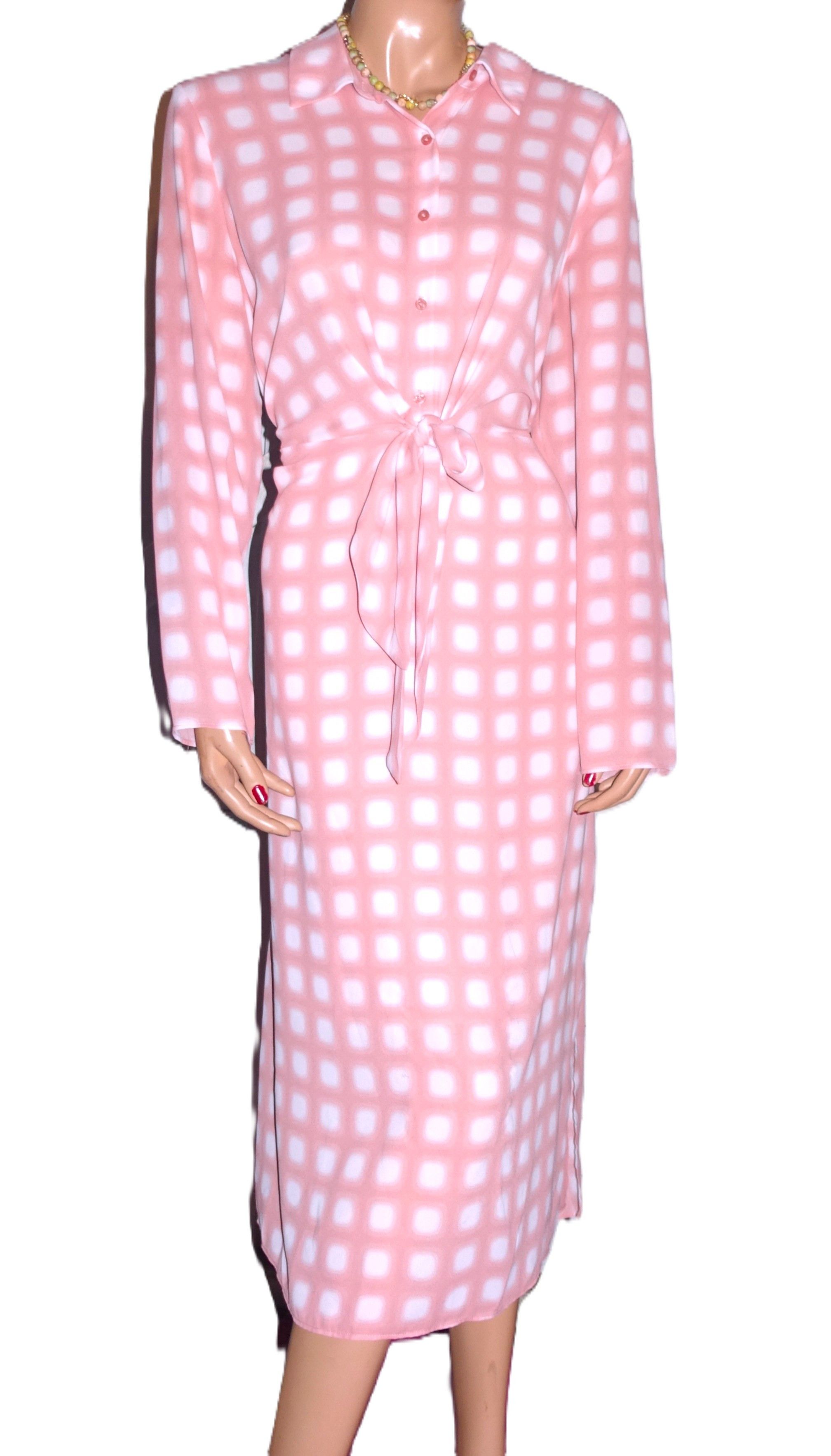 Calvin Klein Calvin Klein Pink White Polka Dot Midi Dress XL Size XL / US 12-14 / IT 48-50 - 1 Thumbnail