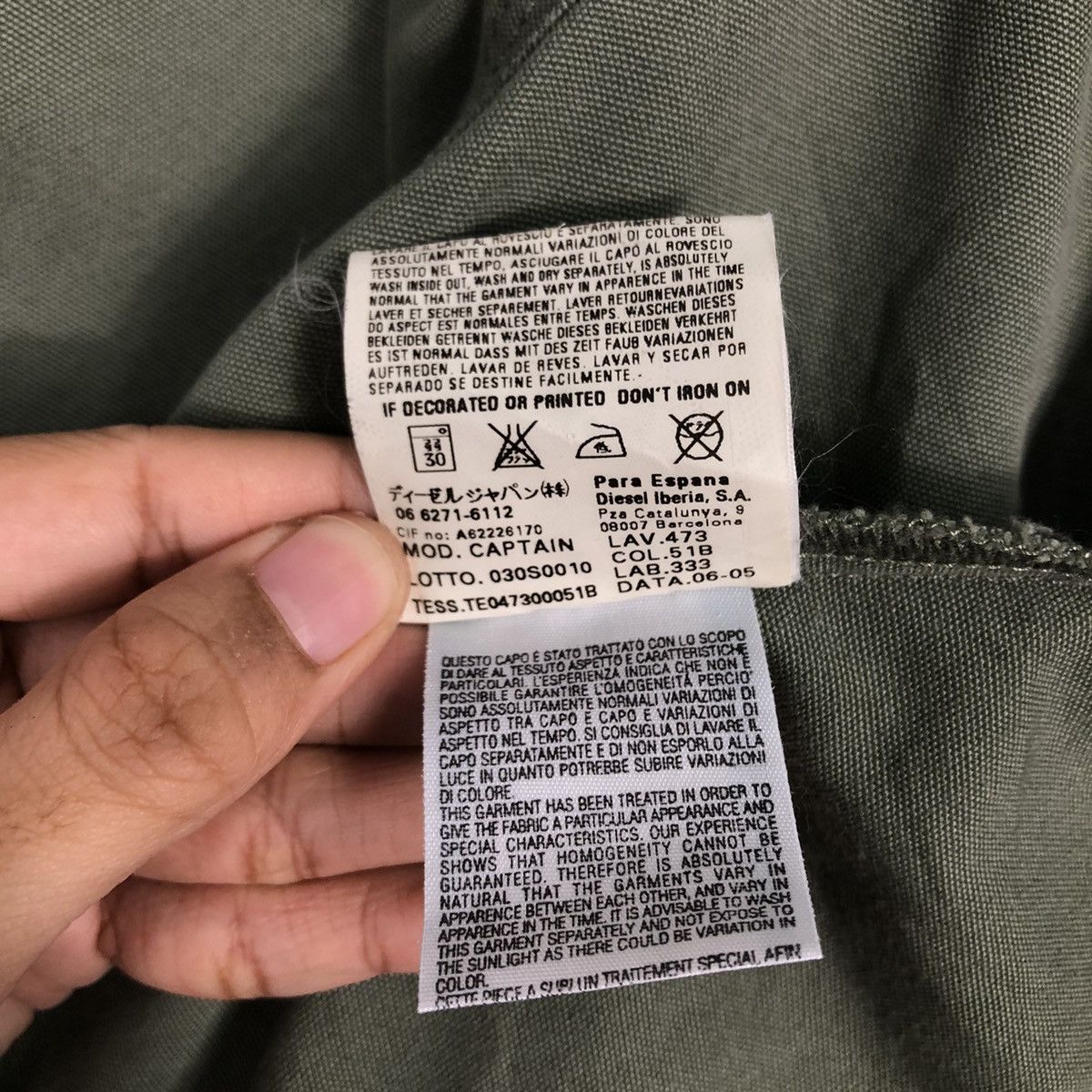 Diesel 📌Vintage Biker Military Jacket Diesel Double Collar Size US S / EU 44-46 / 1 - 21 Thumbnail