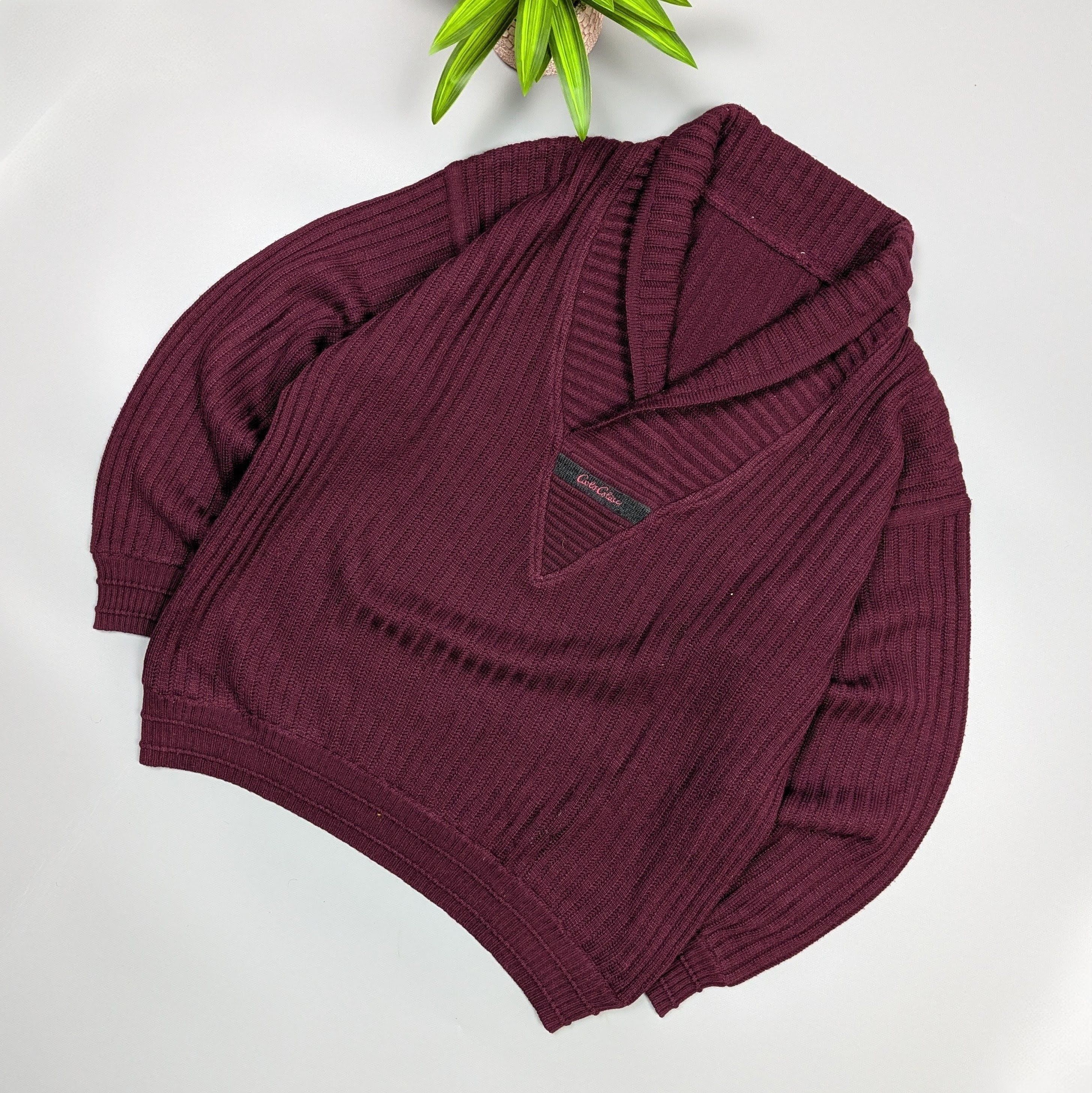 Carlo Colucci Rare 80s Carlo Colucci Germany Wool Sweater Deep Burgundy Size US L / EU 52-54 / 3 - 2 Thumbnail