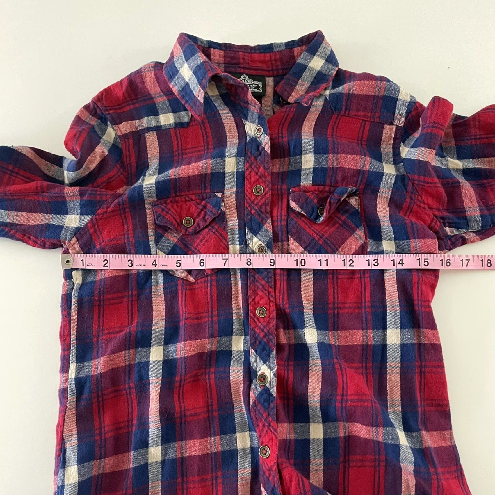 Vintage Angie Shirt Plaid Flannel Long Sleeve Button-Up S Women's Red Blue Size S / US 4 / IT 40 - 4 Thumbnail
