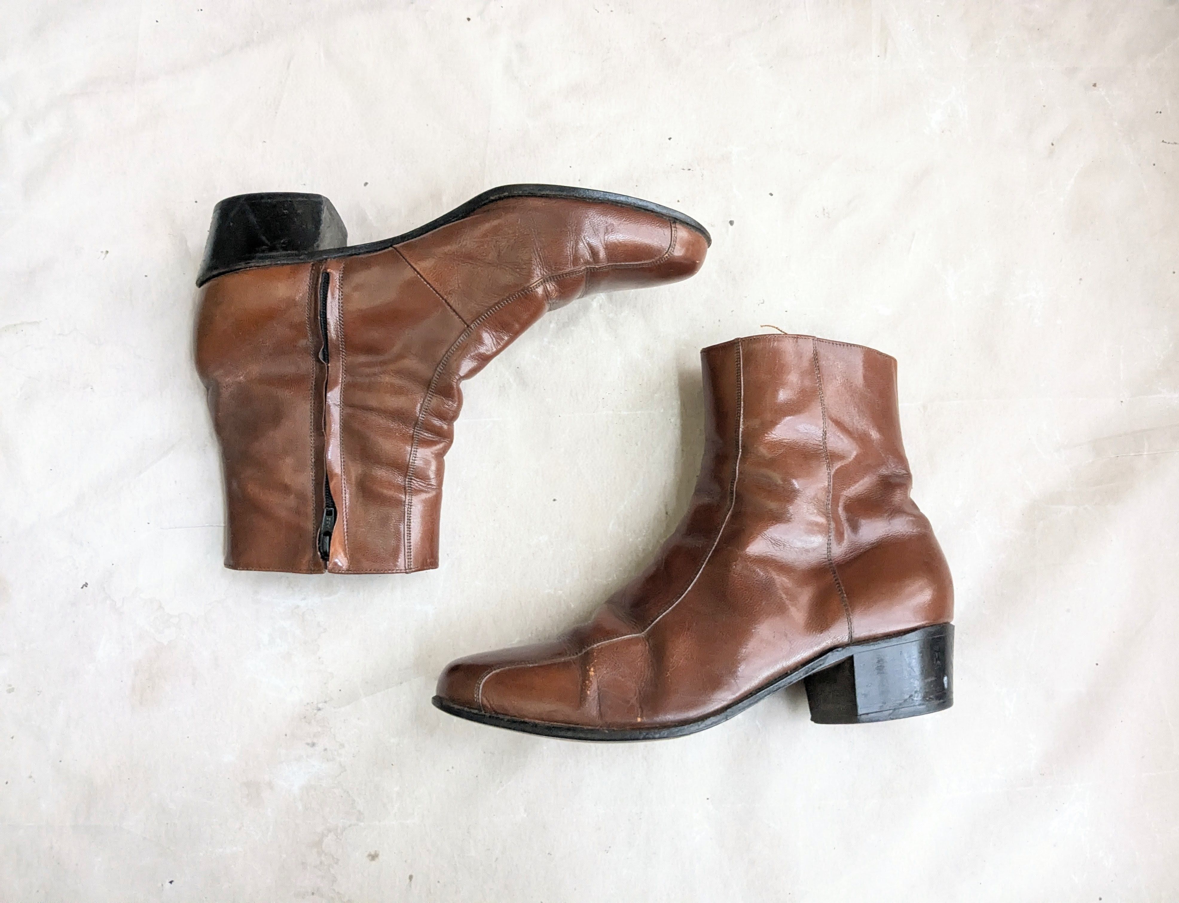 Florsheim Florsheim Side Zip Boots Brown Leather 10.5 D 