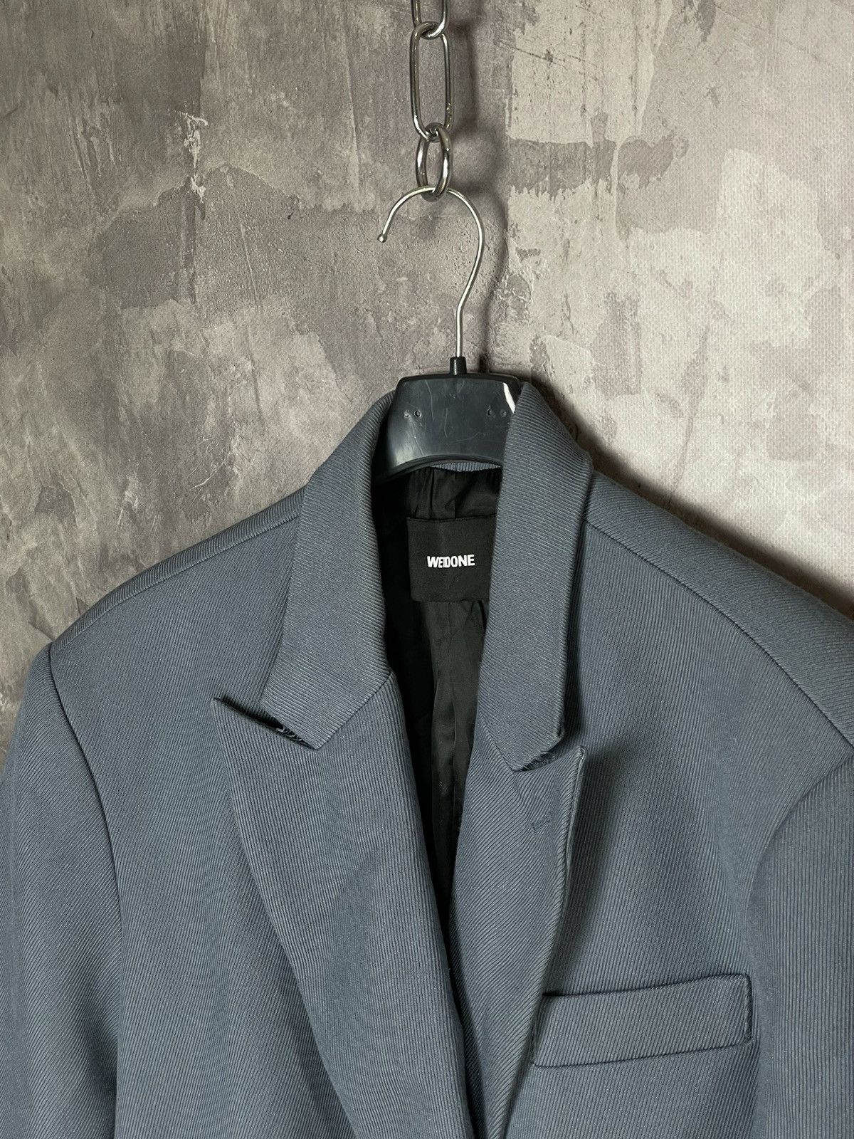 WE11DONE We11done Double Breasted Sky Blue Streetwear Y2K Logo blazer Size 40R - 13 Thumbnail