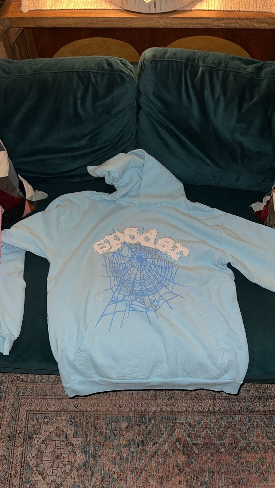 Light Blue Sp5der hoodie