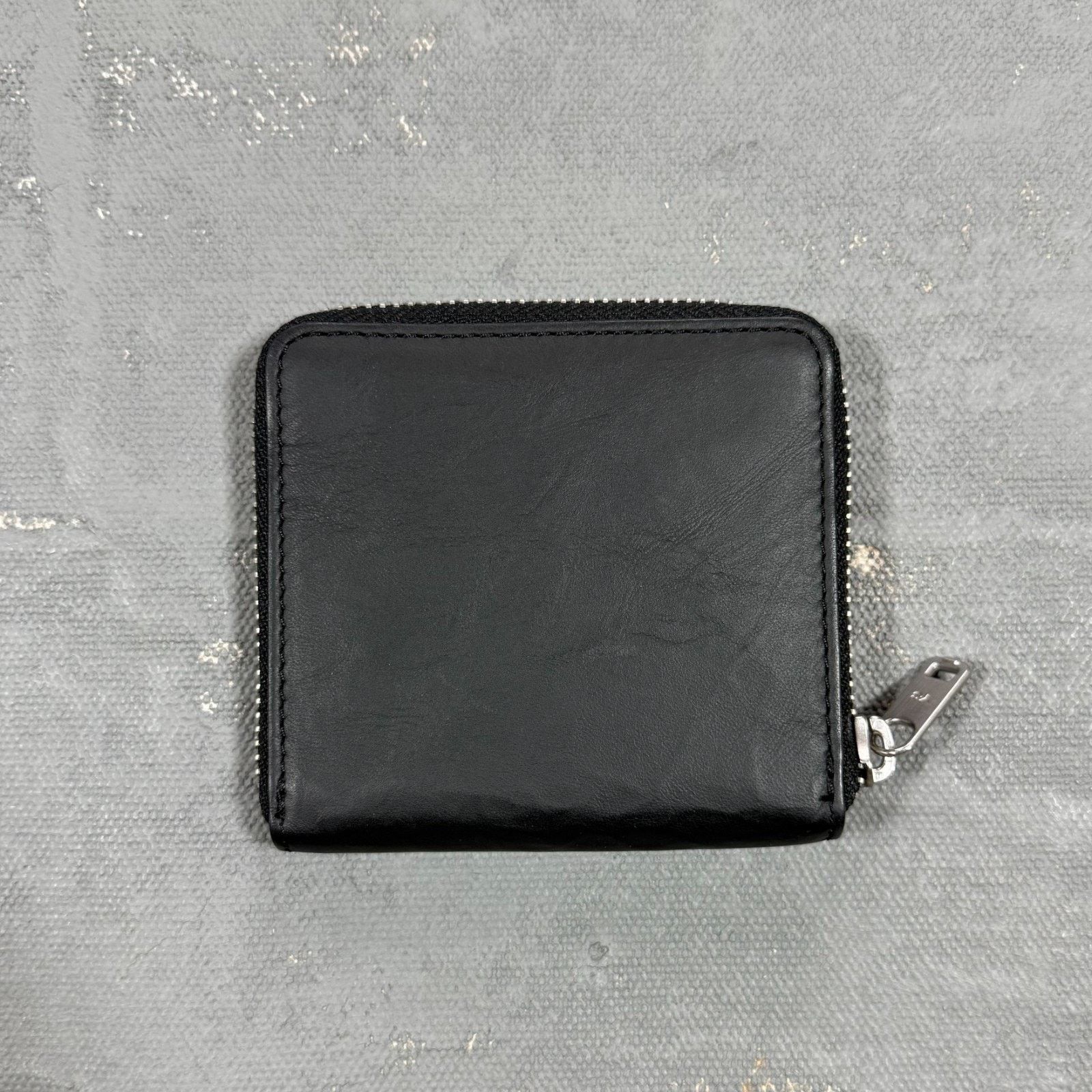 Y-3 Y-3 Adidas x Yohji Yamamoto Black Crinkle Leather Zip Wallet