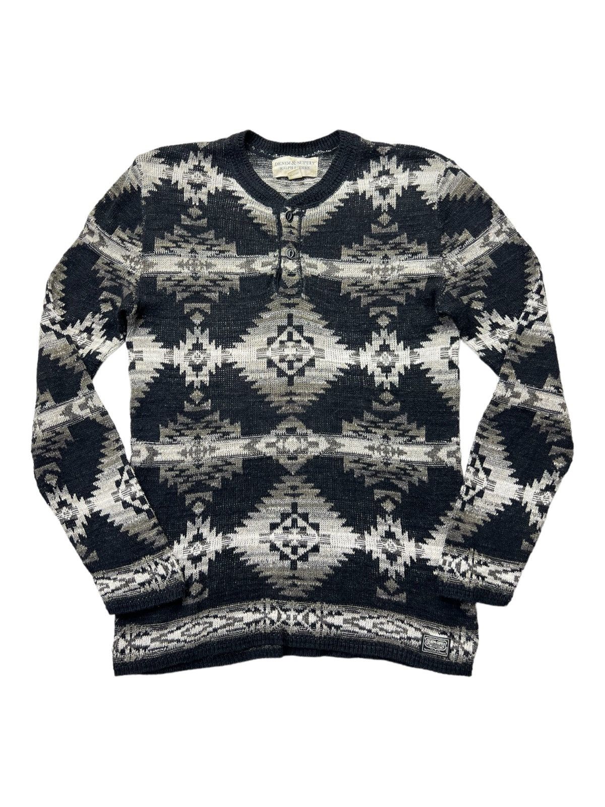 Denim & Supply Ralph Lauren Beautiful Native Pattern Rockabilly Mod Knitted Sweater RRL Size US S / EU 44-46 / 1 - 1 Thumbnail