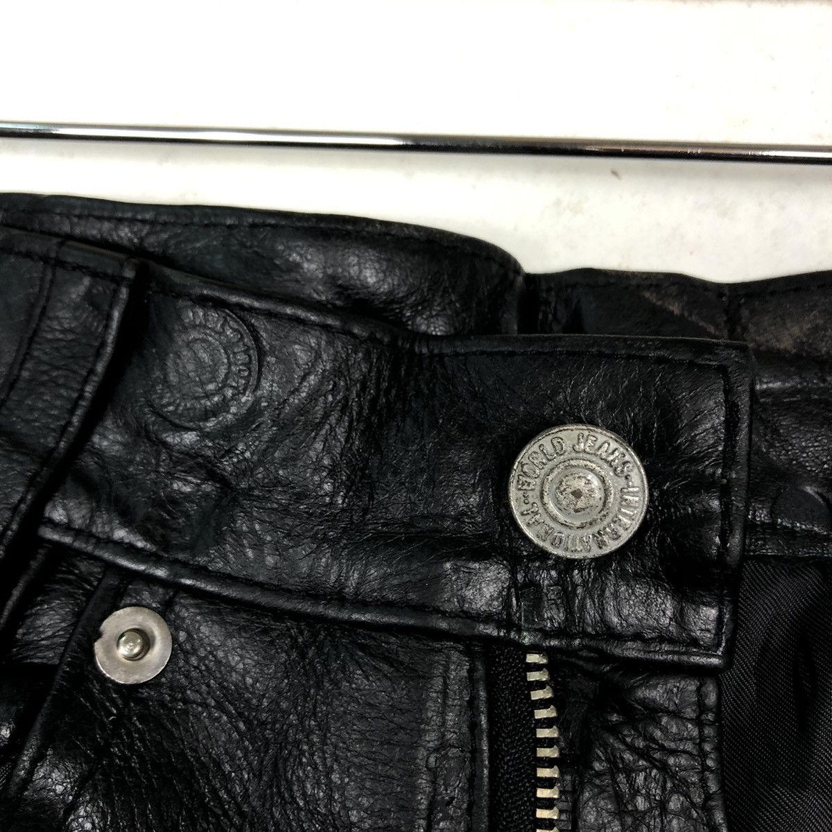 Genuine Leather 🔥Vtg Biker Leather Pants Freedom Inspire Issey Miyake Size US 29 - 12 Thumbnail