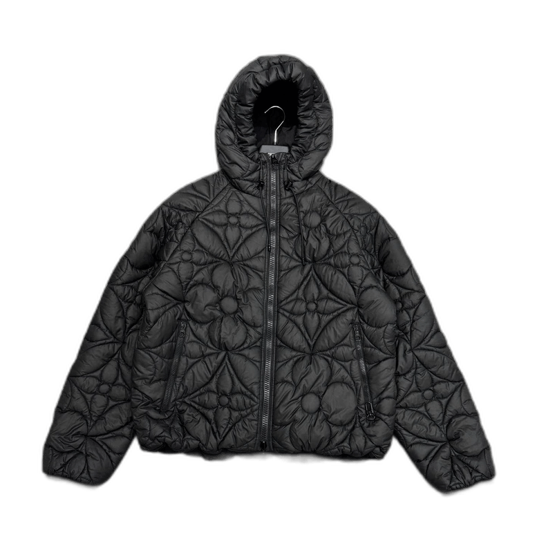 louis vuitton black quilted down jacket-2508