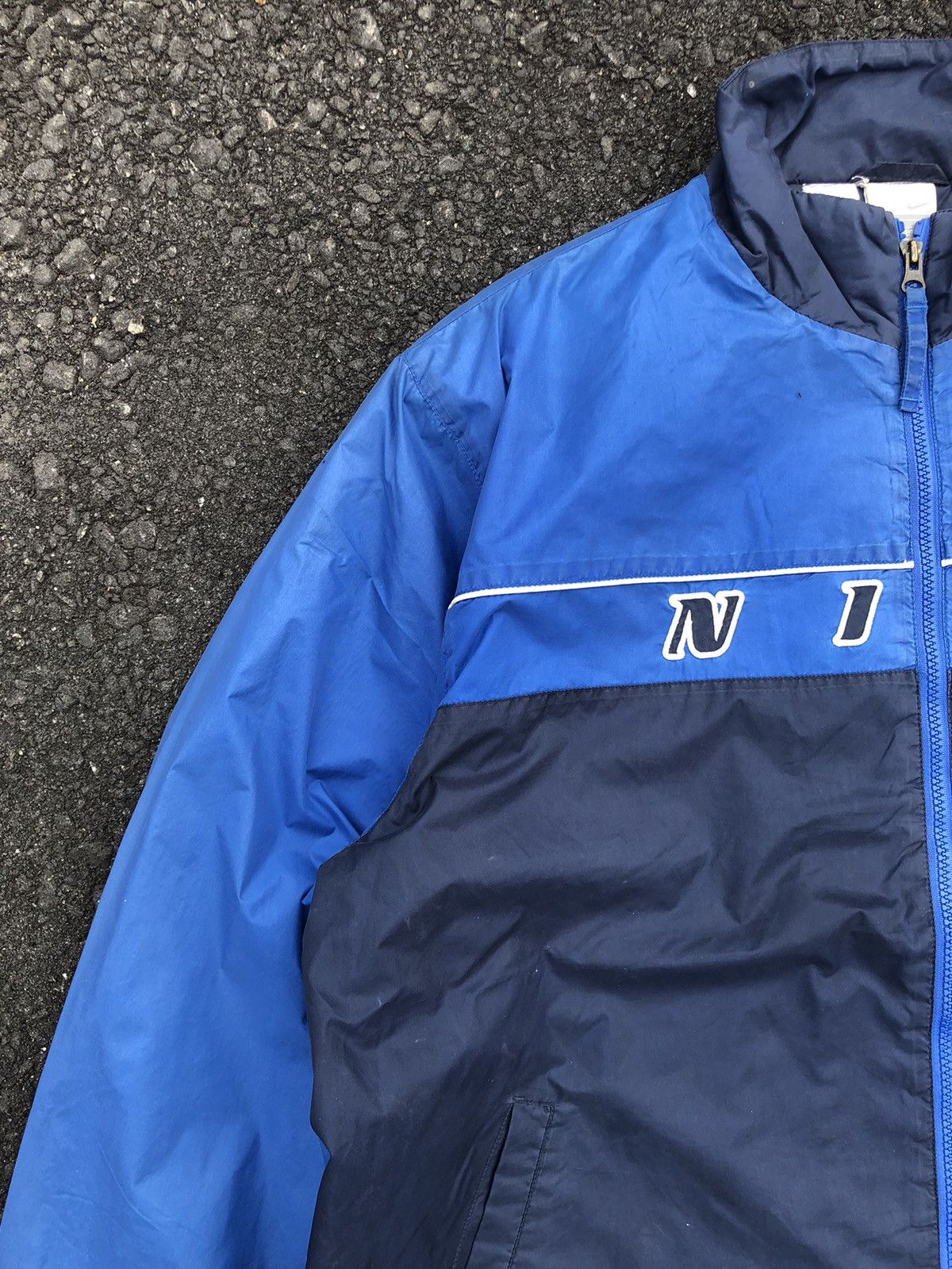 Japanese Brand Vintage Nike Colour Block Lining Logo Embroidery Jacket Size US XXL / EU 58 / 5 - 7 Thumbnail