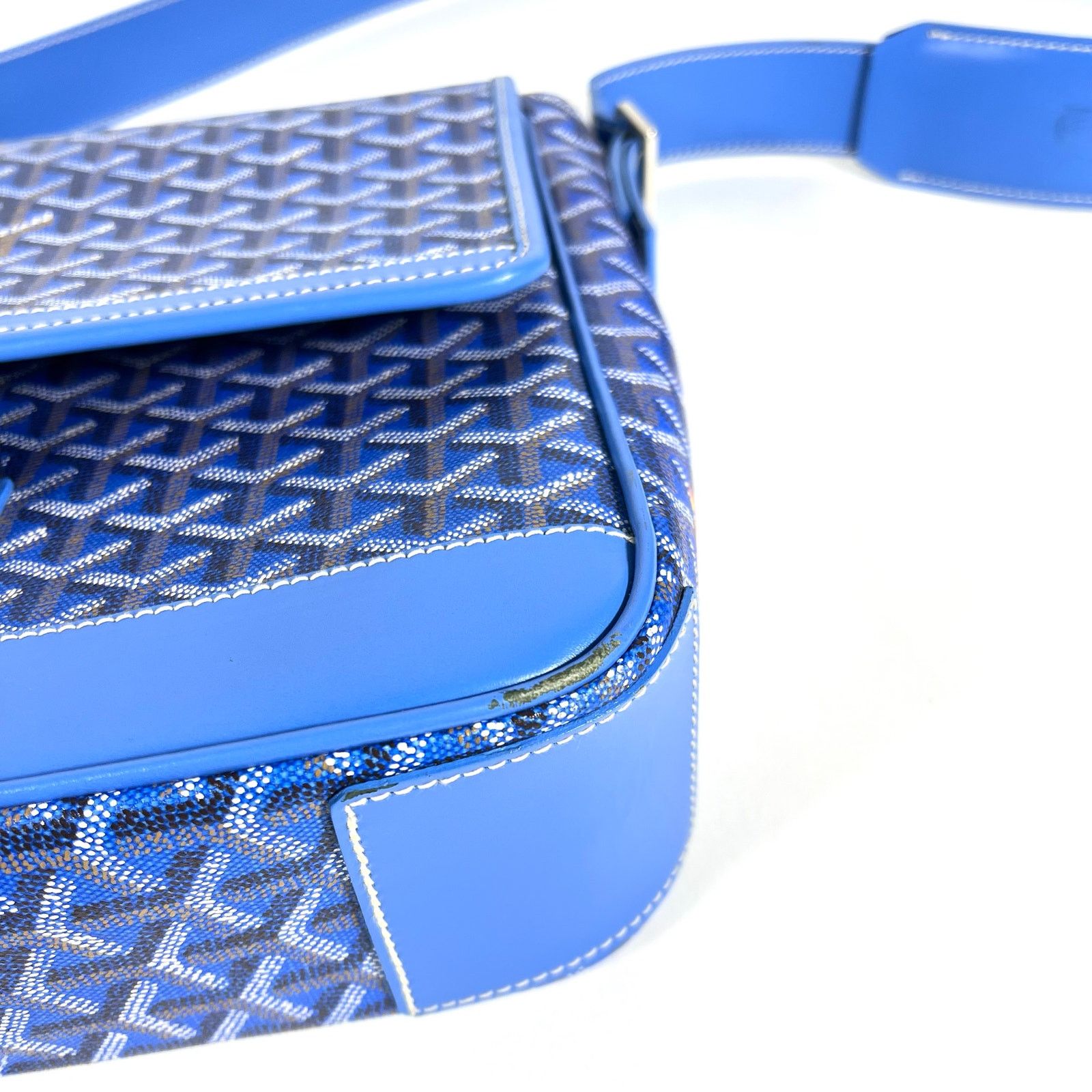 Goyard Goyard Grand Bleu MM Sky Blue Vintage Hand Painted Canvas Size ONE SIZE - 8 Thumbnail