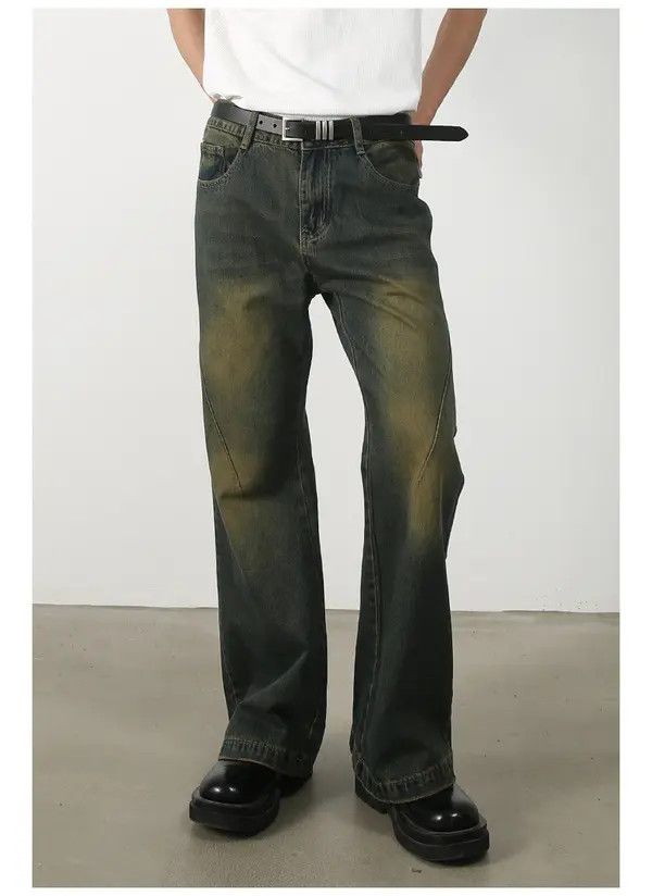 Japanese Brand Japanese style washed distressed loose flared jeans Size US 32 / EU 48 - 2 Thumbnail
