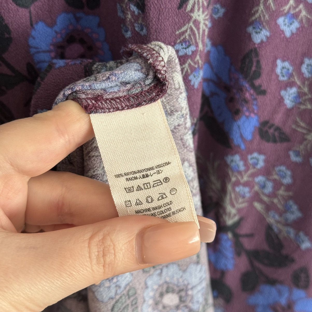 Free People FREE PEOPLE Purple Blue Boho Floral Mystery Tunic Blouse Size M / US 6-8 / IT 42-44 - 14 Thumbnail