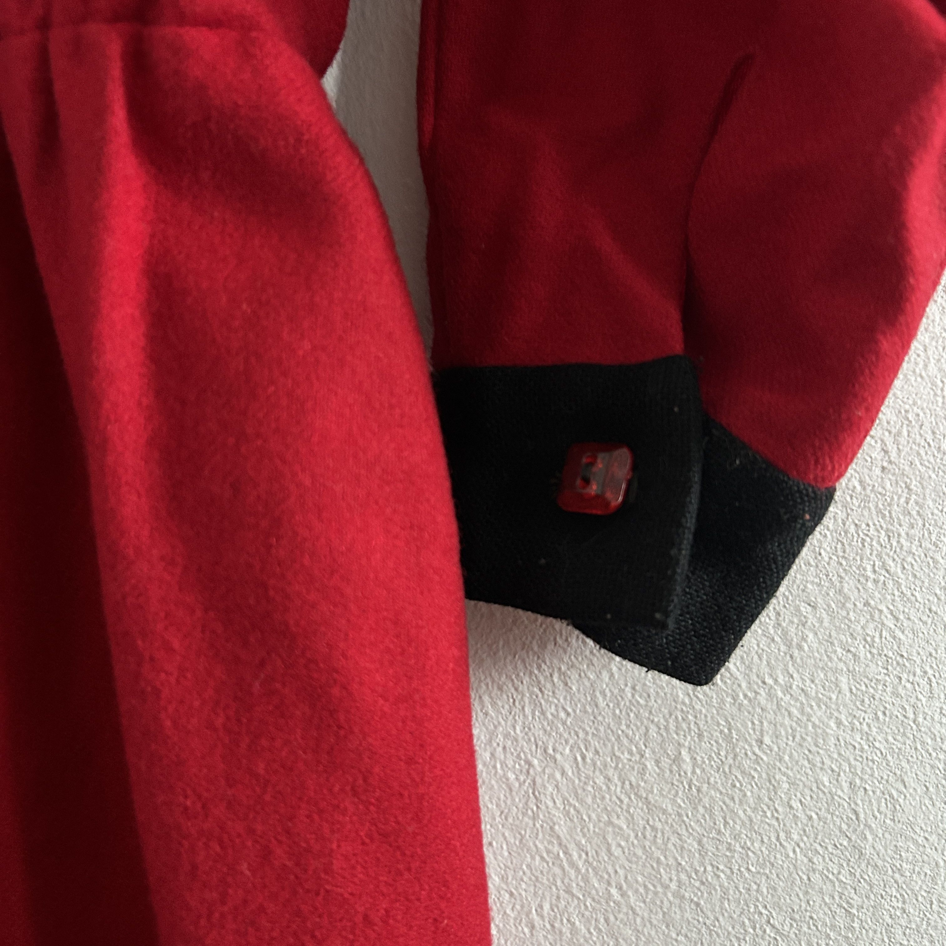 Vintage Vintage 80s Red Black Striped Wool Dress Size L / US 10 / IT 46 - 12 Thumbnail