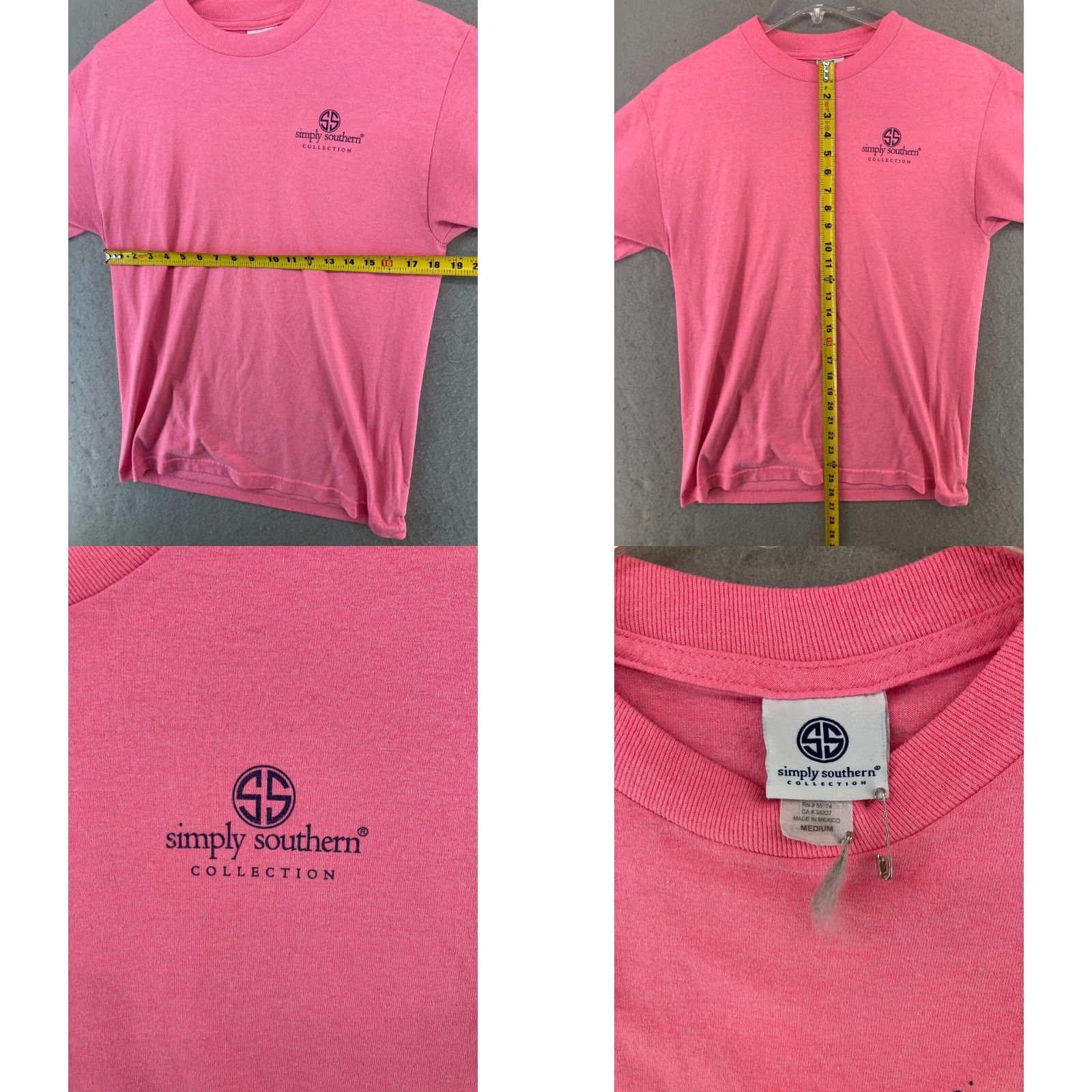 Vintage Simply Southern Womens TShirt Medium Pink South Carolina Size M / US 6-8 / IT 42-44 - 2 Thumbnail