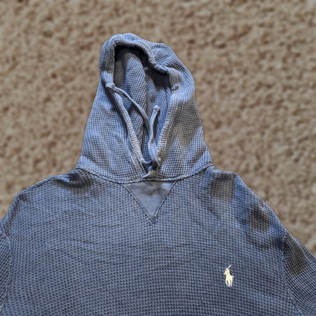 Polo Ralph Lauren Polo Ralph Lauren Top Womens Medium Blue Thermal Hoodie Long Sleeve Capsule Size M / US 6-8 / IT 42-44 - 1 Thumbnail