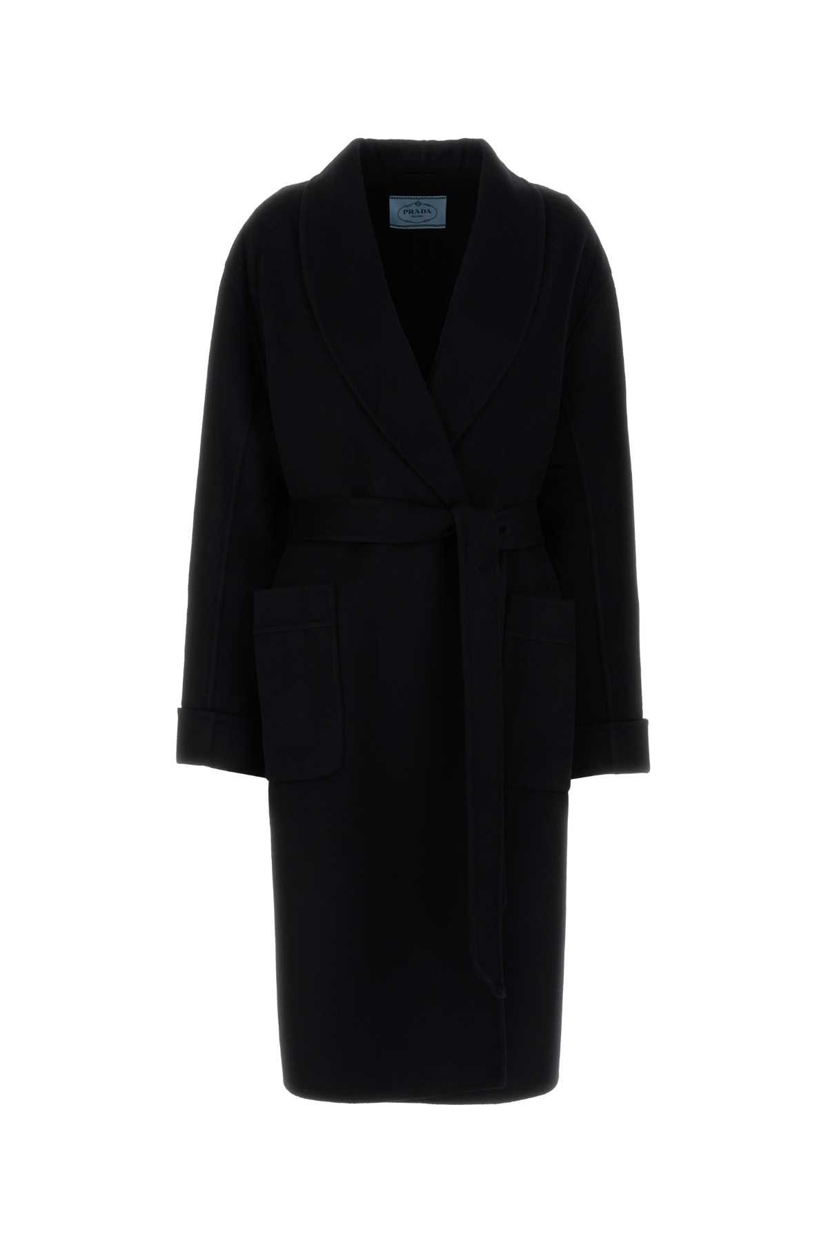 Prada Black Wool Blend Coat Size S / US 4 / IT 40 - 1 Thumbnail