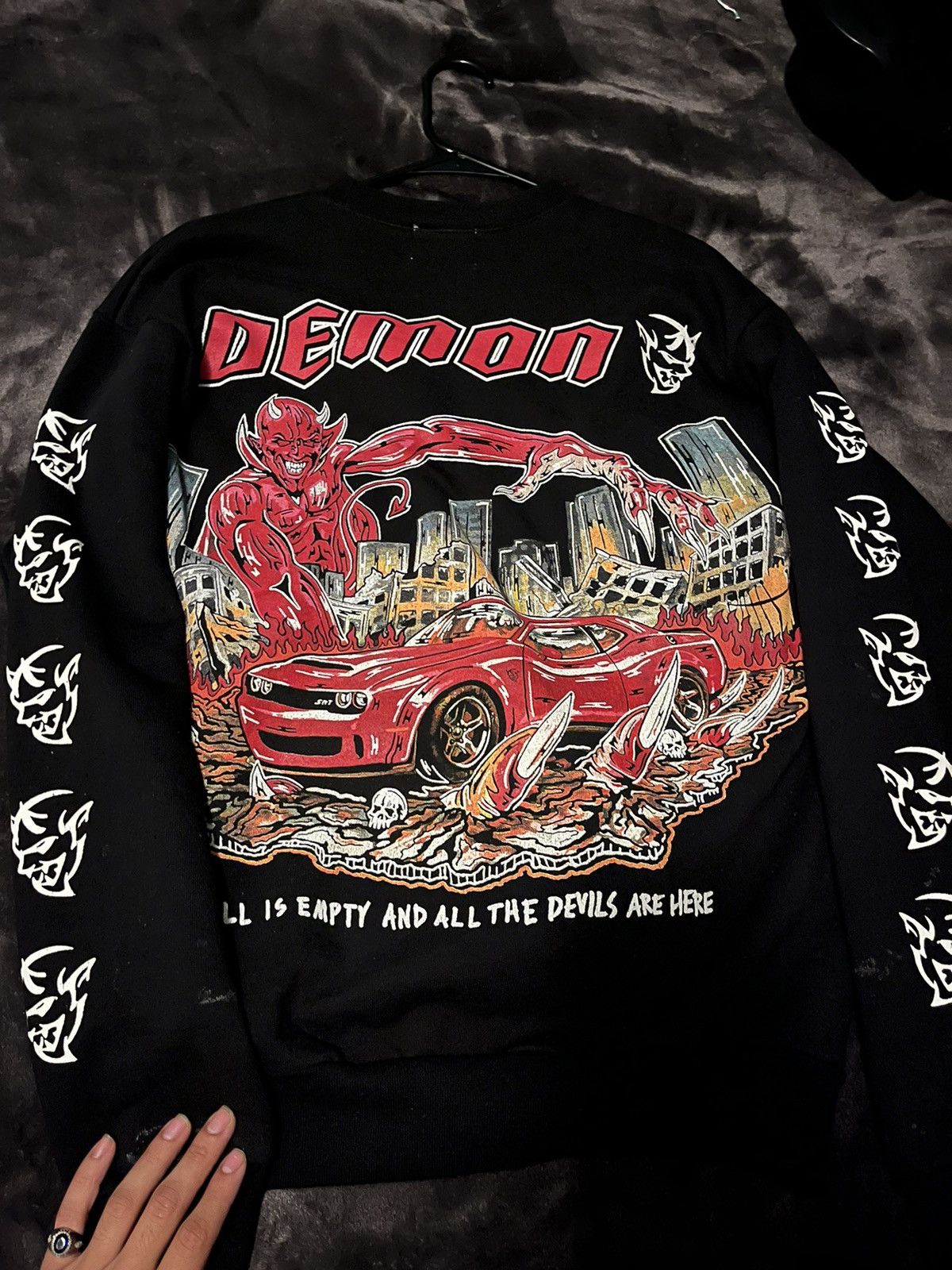 image of Warren Lotas Demon Sweater in Black, Men's (Size Medium)