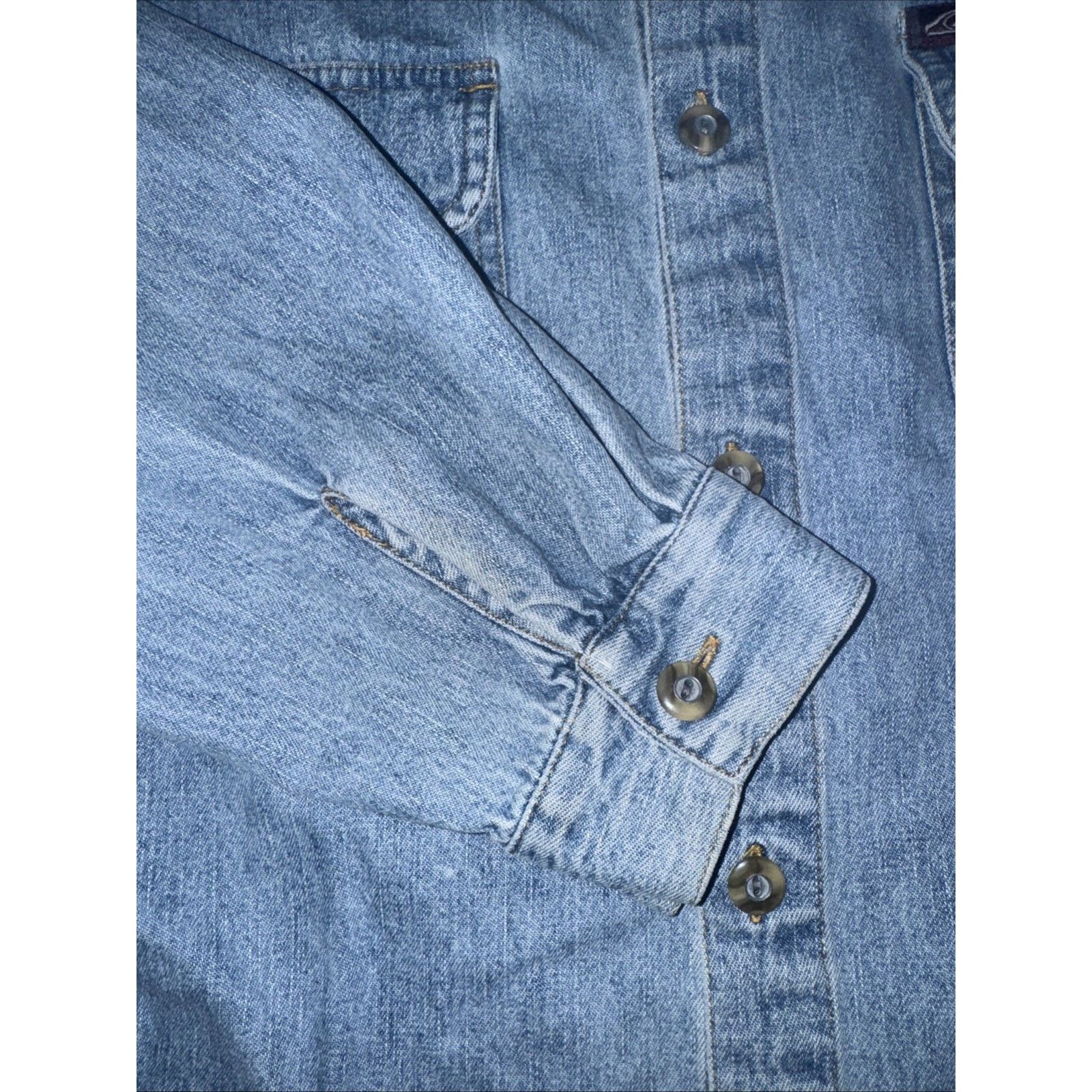 Quiksilver × Vintage Vintage Quiksilver Denim Chore Jacket Salt Water Wash Blue L Size US L / EU 52-54 / 3 - 5 Thumbnail