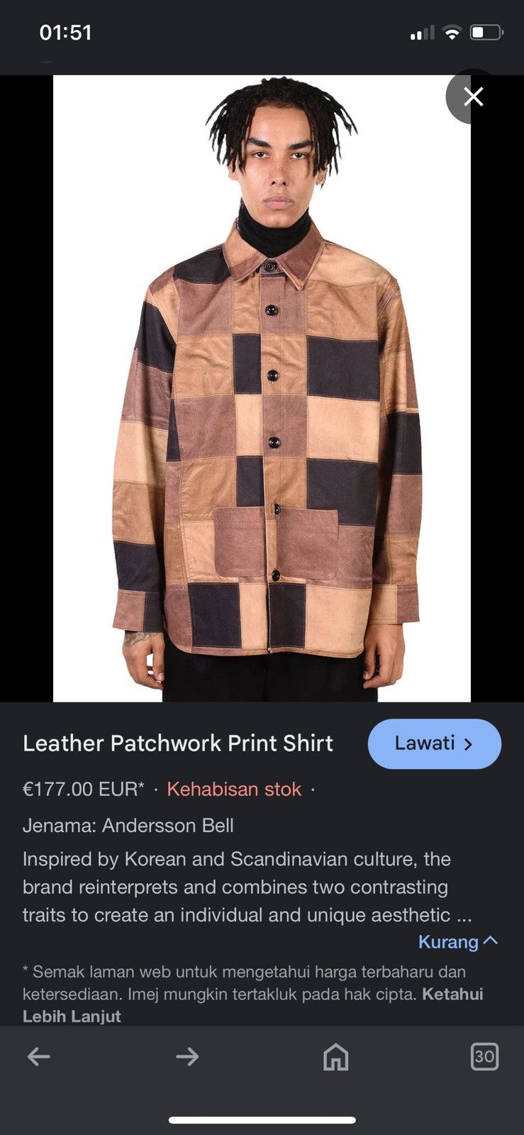 Andersson Bell × Designer Andersson Bell leather patchwork print shirt Size US S / EU 44-46 / 1 - 17 Thumbnail