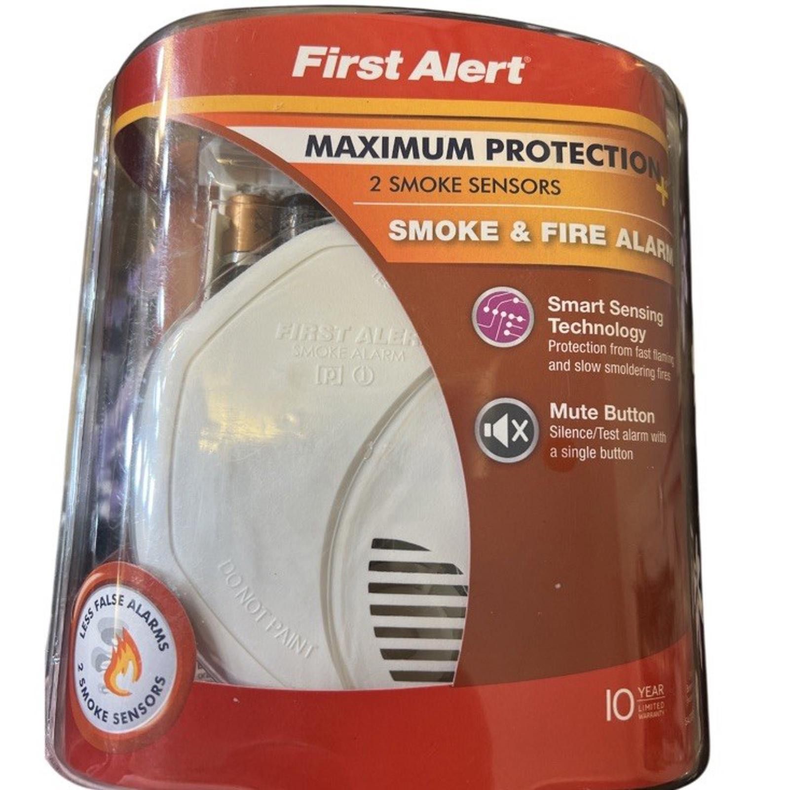 Designer Smoke and Fire Alarm First Alert Maximum Protection -Battery Size ONE SIZE - 1 Thumbnail