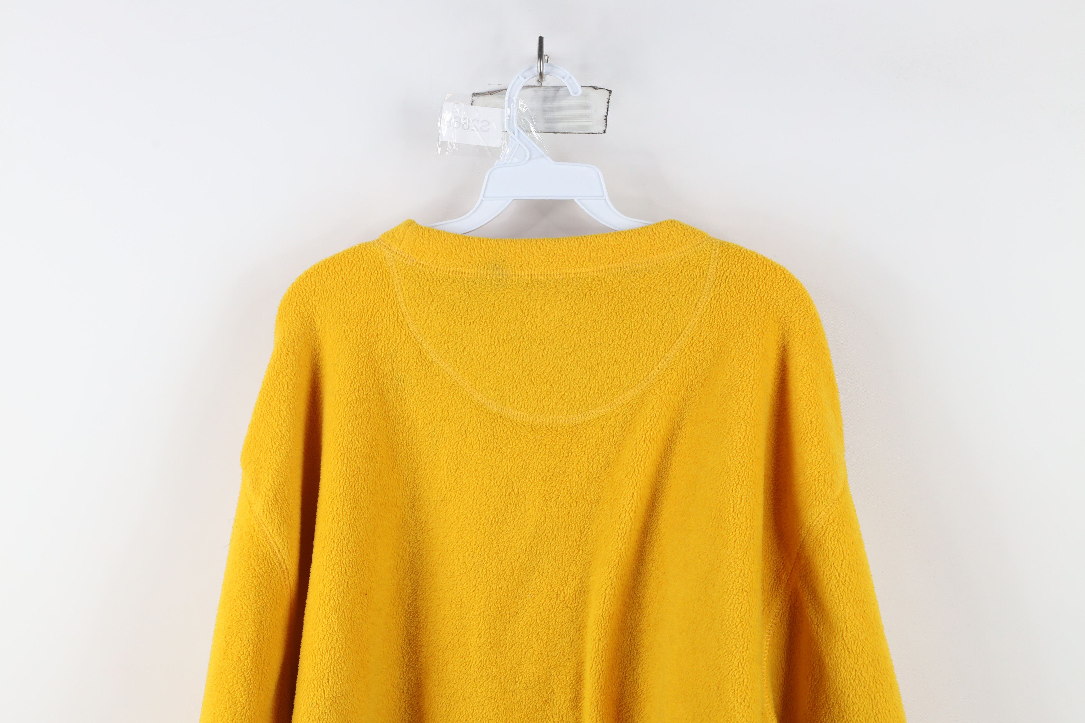 Vintage Vintage 90s Streetwear Blank Fleece Crewneck Sweater Yellow Size US XL / EU 56 / 4 - 11 Thumbnail