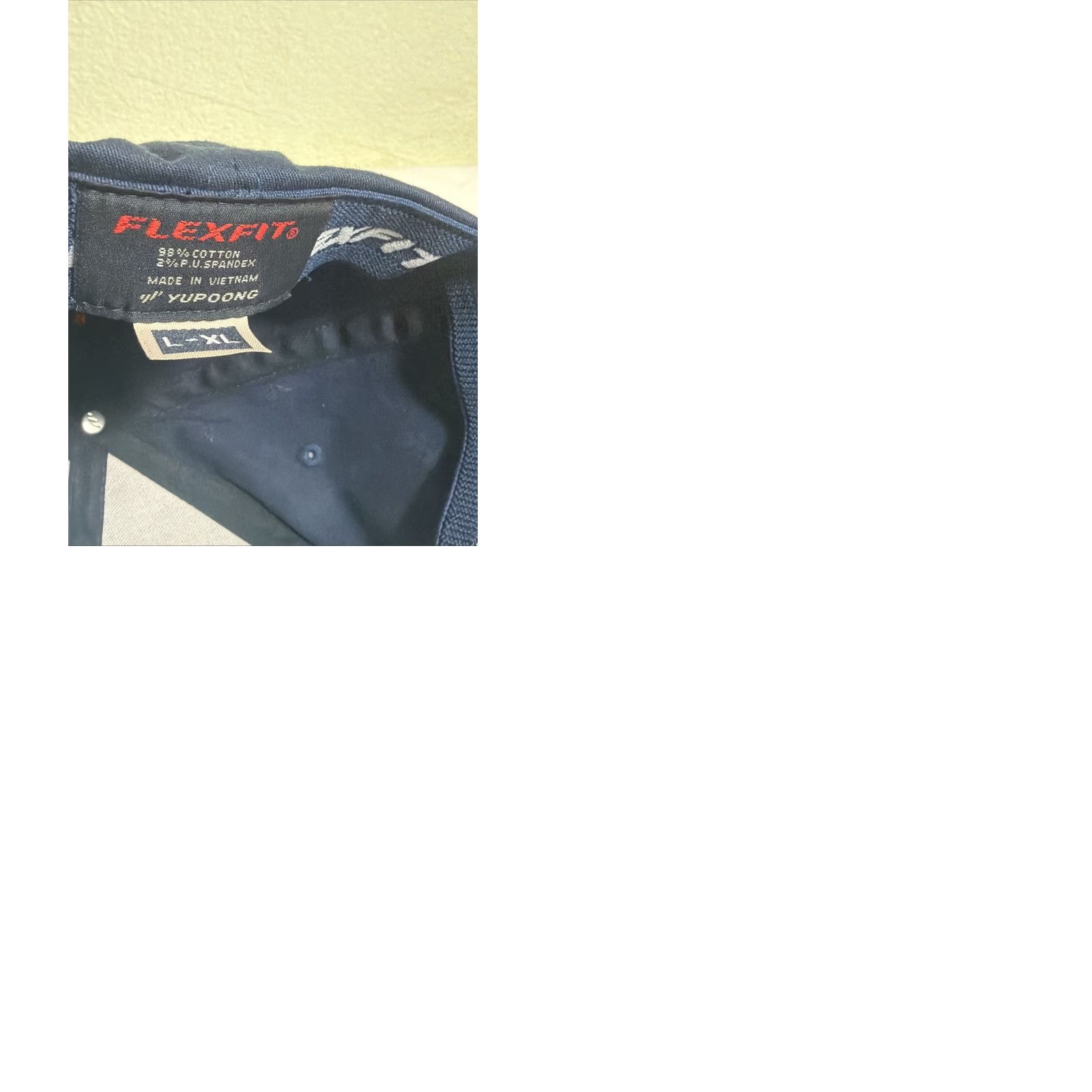 Vintage Blank Navy Blue Flex Hat Size L/XL Baseball Cap Men Flexfit Hat Size ONE SIZE - 10 Thumbnail