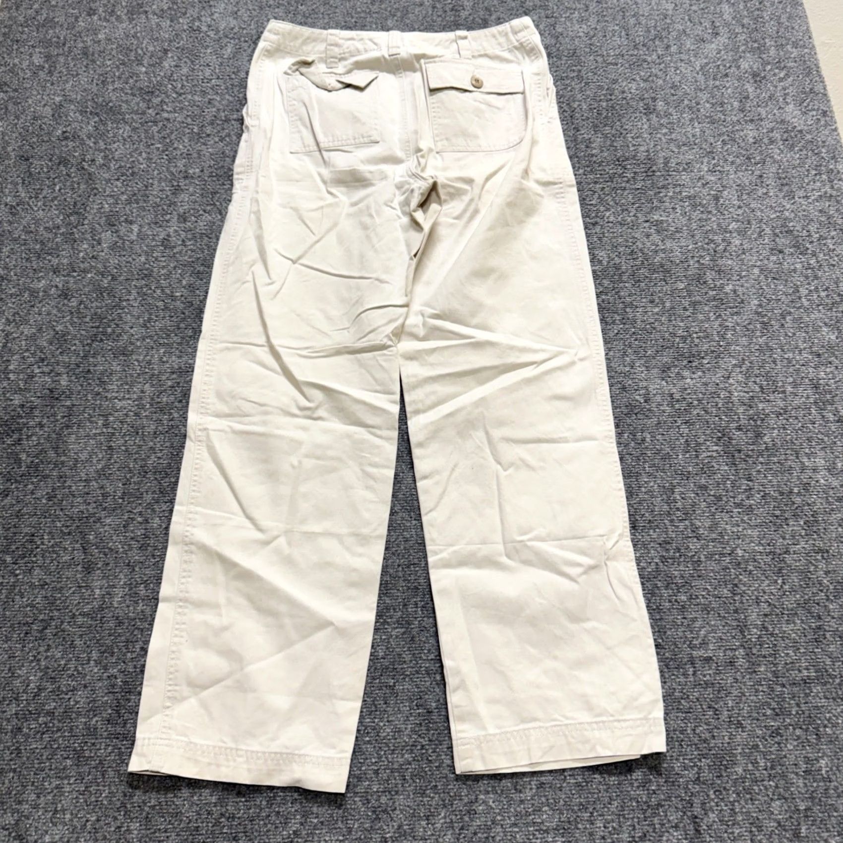 Gap VINTAGE GAP Pants Women's Size 10 Cream White Straight Leg Cotton 90s Khaki Pants Womens Size 32" / US 10 / IT 46 - 2 Thumbnail