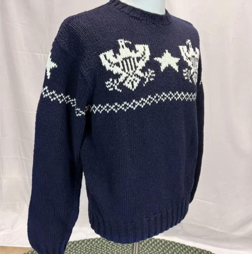 Polo Ralph Lauren Vintage Polo Ralph Lauren Eagle Shield Knit Star Sweater XL Size US XL / EU 56 / 4 - 5 Thumbnail