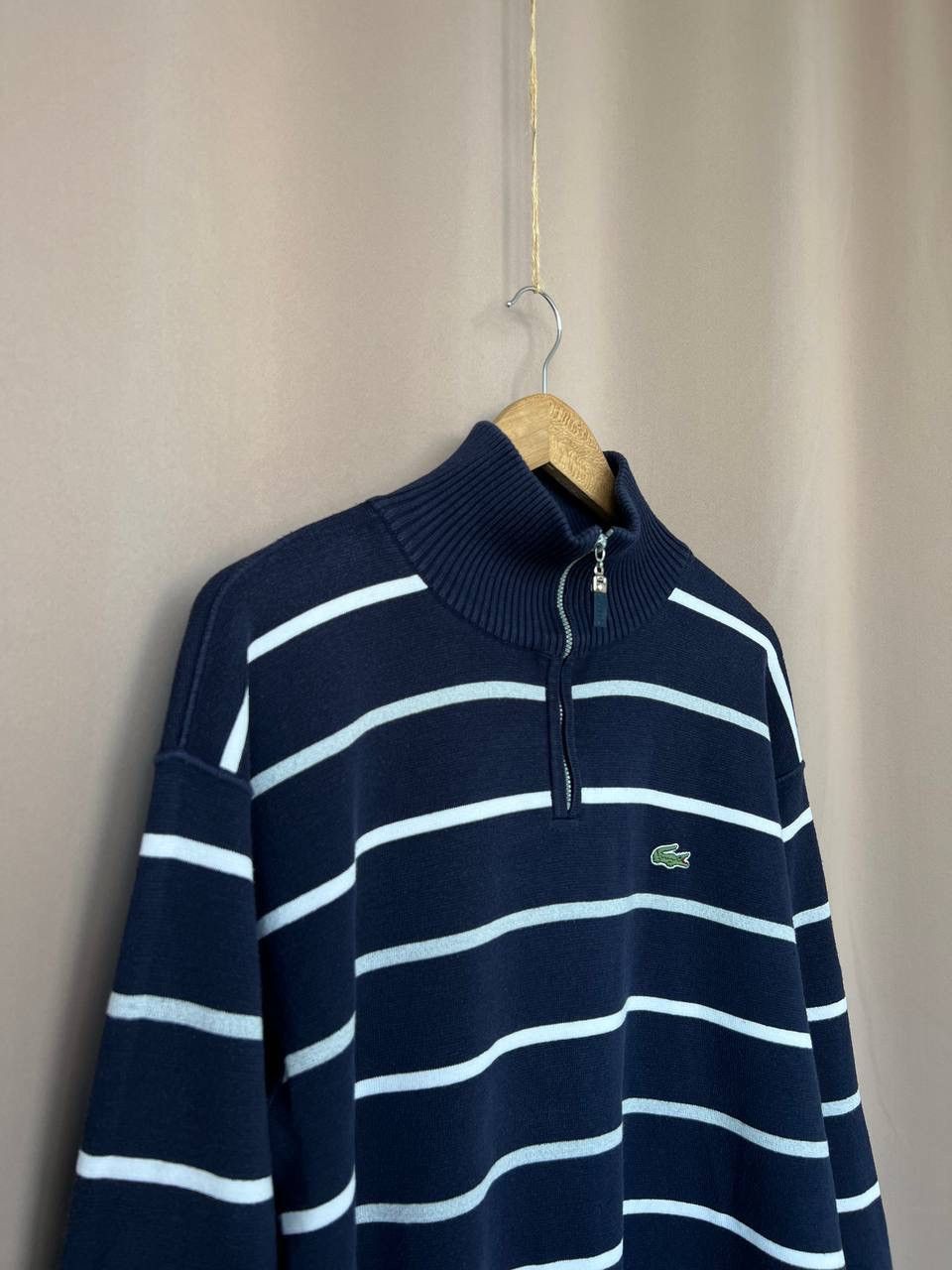 Lacoste Lacoste Half Zip Sweater Mens Size 7 or L Striped Pullover Size US L / EU 52-54 / 3 - 3 Thumbnail