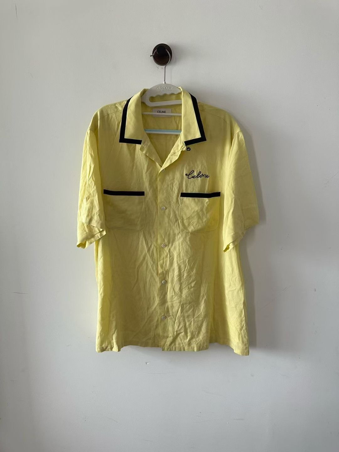 Celine Celine Embroidered Logo Short-Sleeve Shirt Size US M / EU 48-50 / 2 - 1 Thumbnail