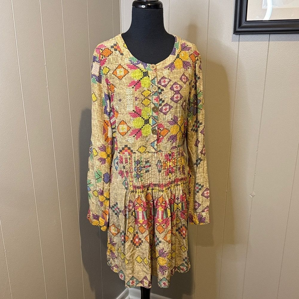 Hemant & Nandita HEMANT & NANDITA Women’s 10 Multicolor Thin Pleated Sequine Size L / US 10 / IT 46 - 1 Thumbnail