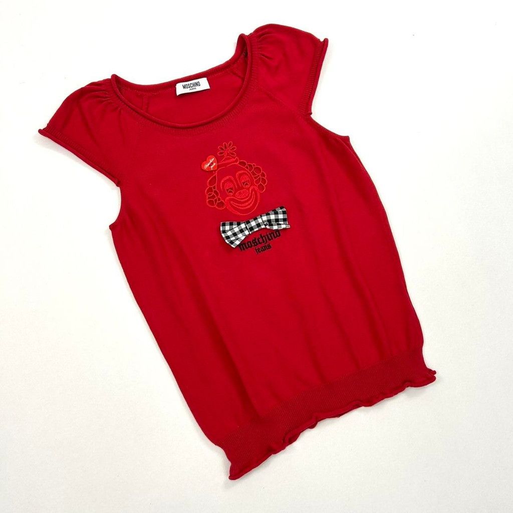 Moschino rare vintage Moschino red knit short sleeve clown top Size M / US 6-8 / IT 42-44 - 1 Thumbnail