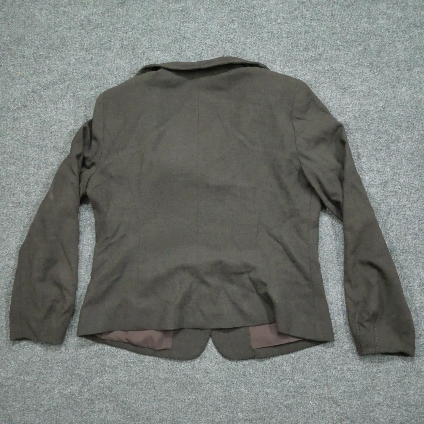 Vintage Yansi Fugel Jacket Womens 12 Brown Wool Blend Casual Business Blazer Short Sleeve Button Front Wool Blend Classic Fit Ladies 12 Brown Size XL / US 12-14 / IT 48-50 - 6 Thumbnail