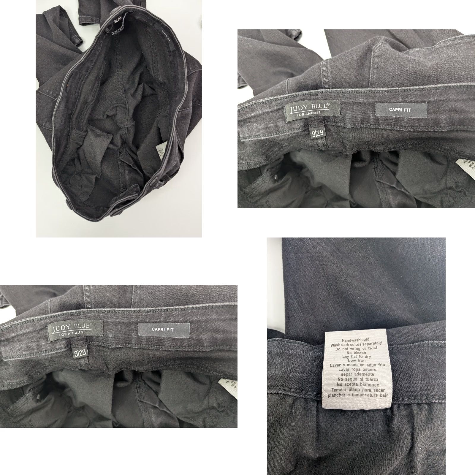 Vintage Judy Blue Jeans Capri Fit Womens 9/29 Black Mid Rise Denim 5-Pocket Design Button Zip Closure Jeans JB88238 Redesign: Vintage No? Size 30" / US 8 / IT 44 - 8 Thumbnail