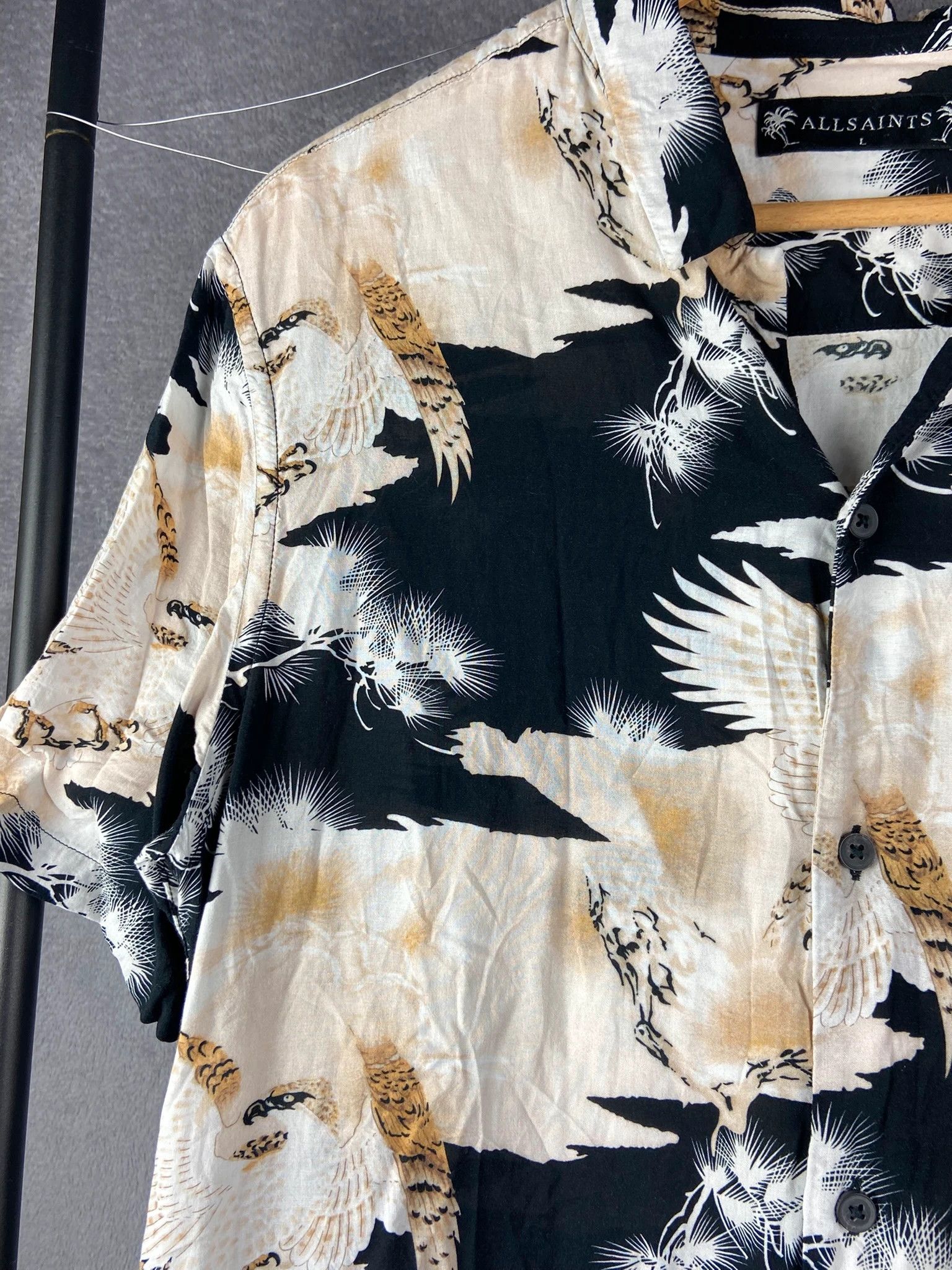 Allsaints AllSaints beige black shirt L hawaiian vintage oversize Size US L / EU 52-54 / 3 - 2 Thumbnail